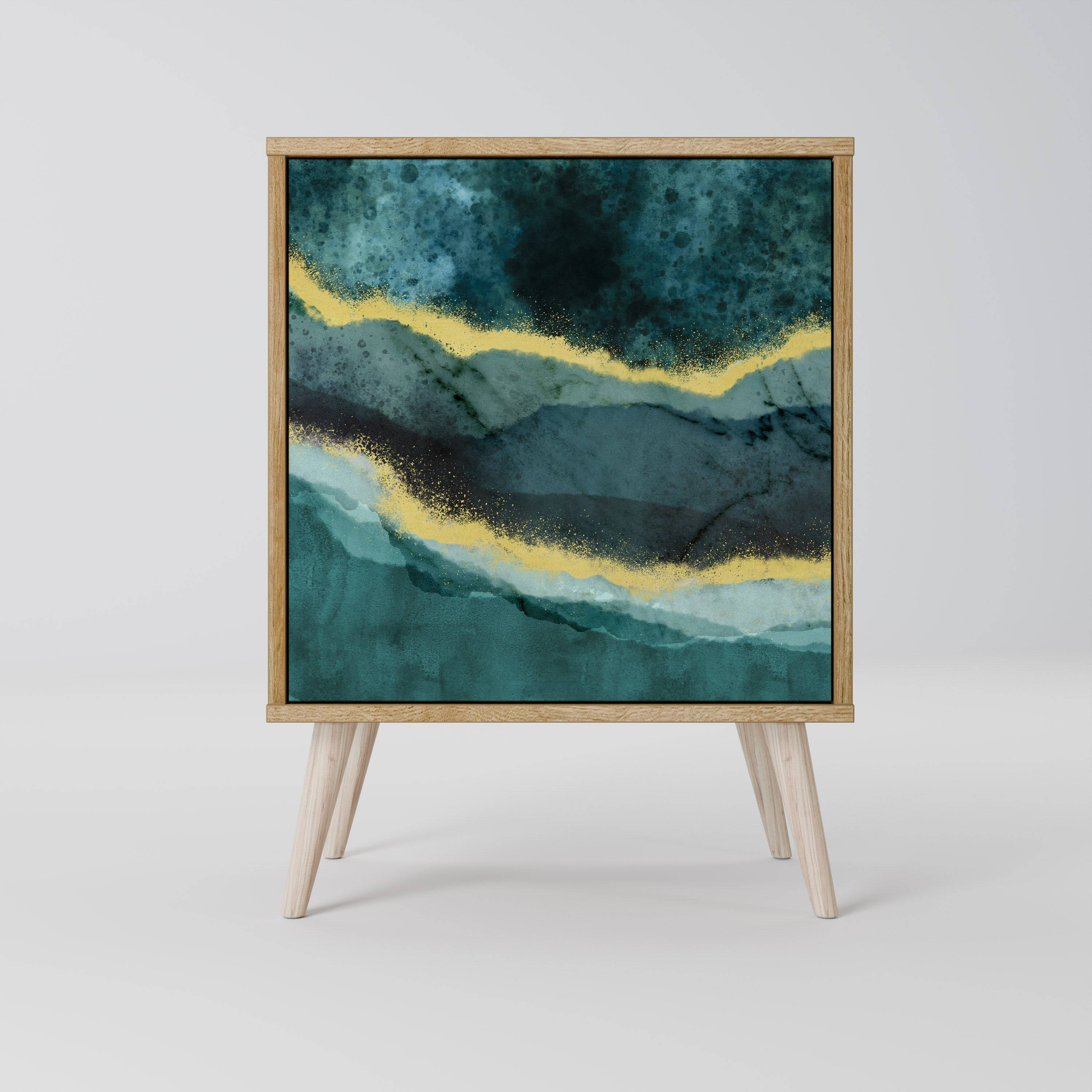 Aparador GOLDRUSH ODYSSEY de 1 puerta con acabado efecto roble