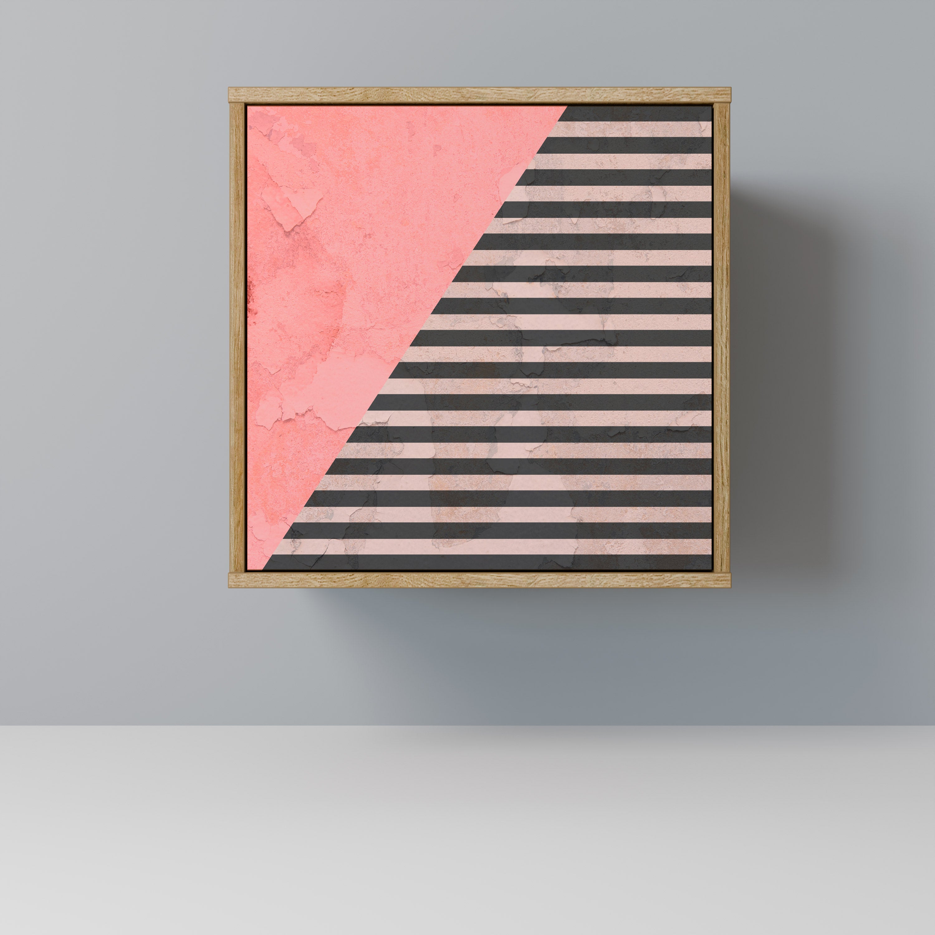 GLAMOROUS STRIPE 1-Door Sideboard in Oak Effect