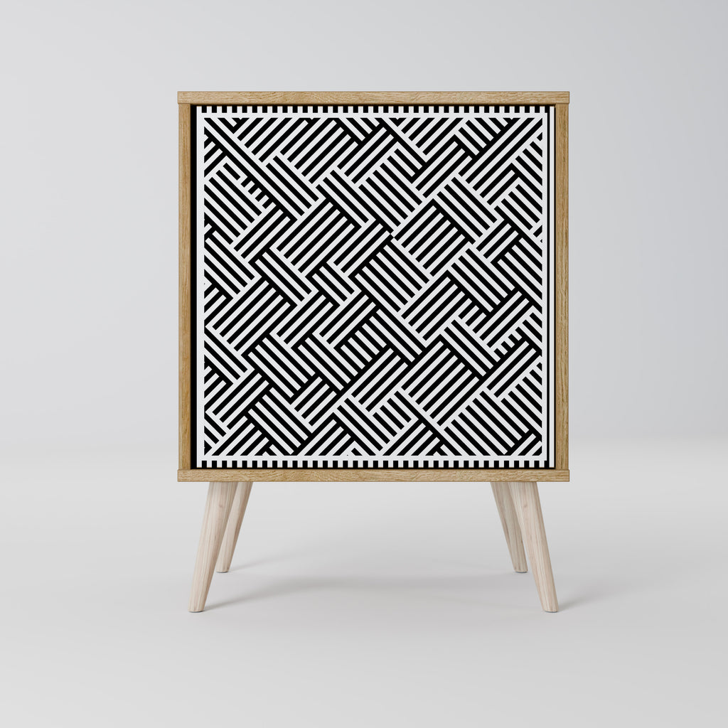 Aparador TEMPORARY SEQUENCE de 1 puerta con acabado efecto roble