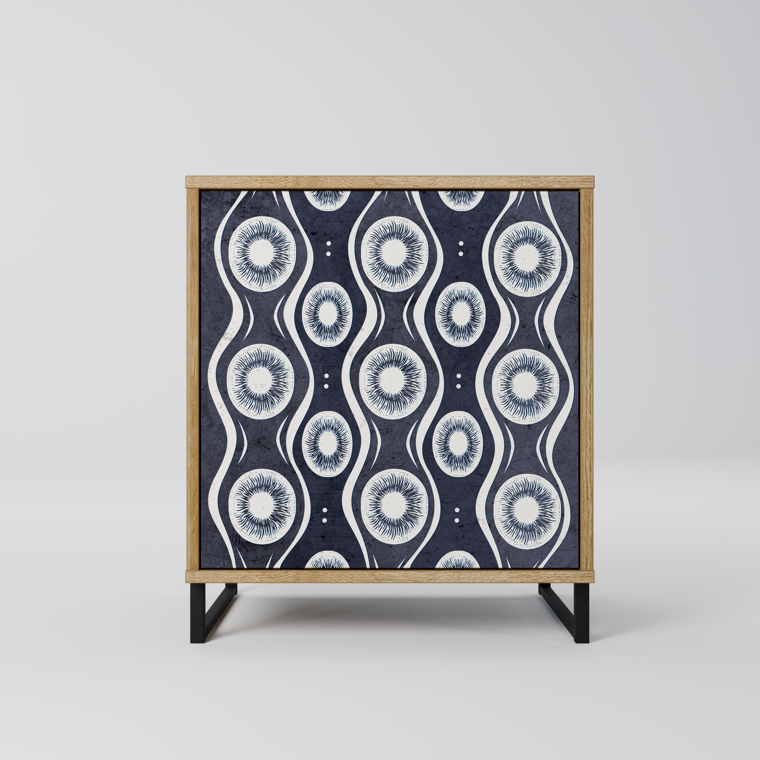 GRAPHITE EYES 1-Door Sideboard in Oak Effect