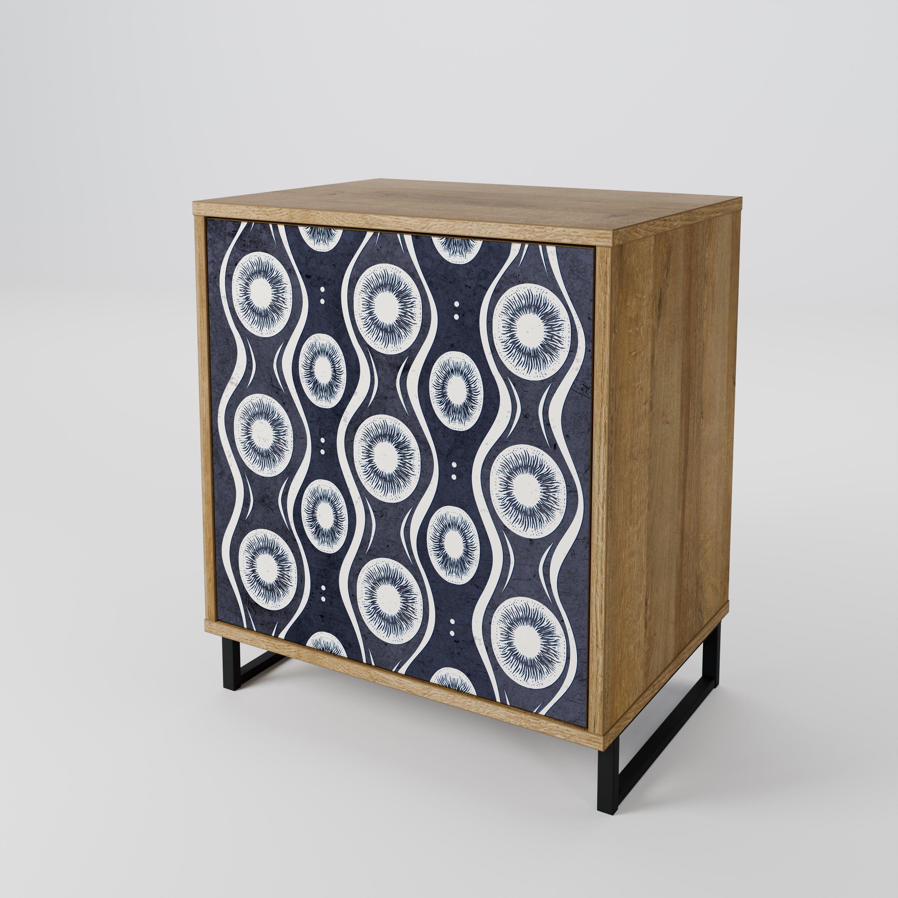 GRAPHITE EYES 1-Door Sideboard in Oak Effect