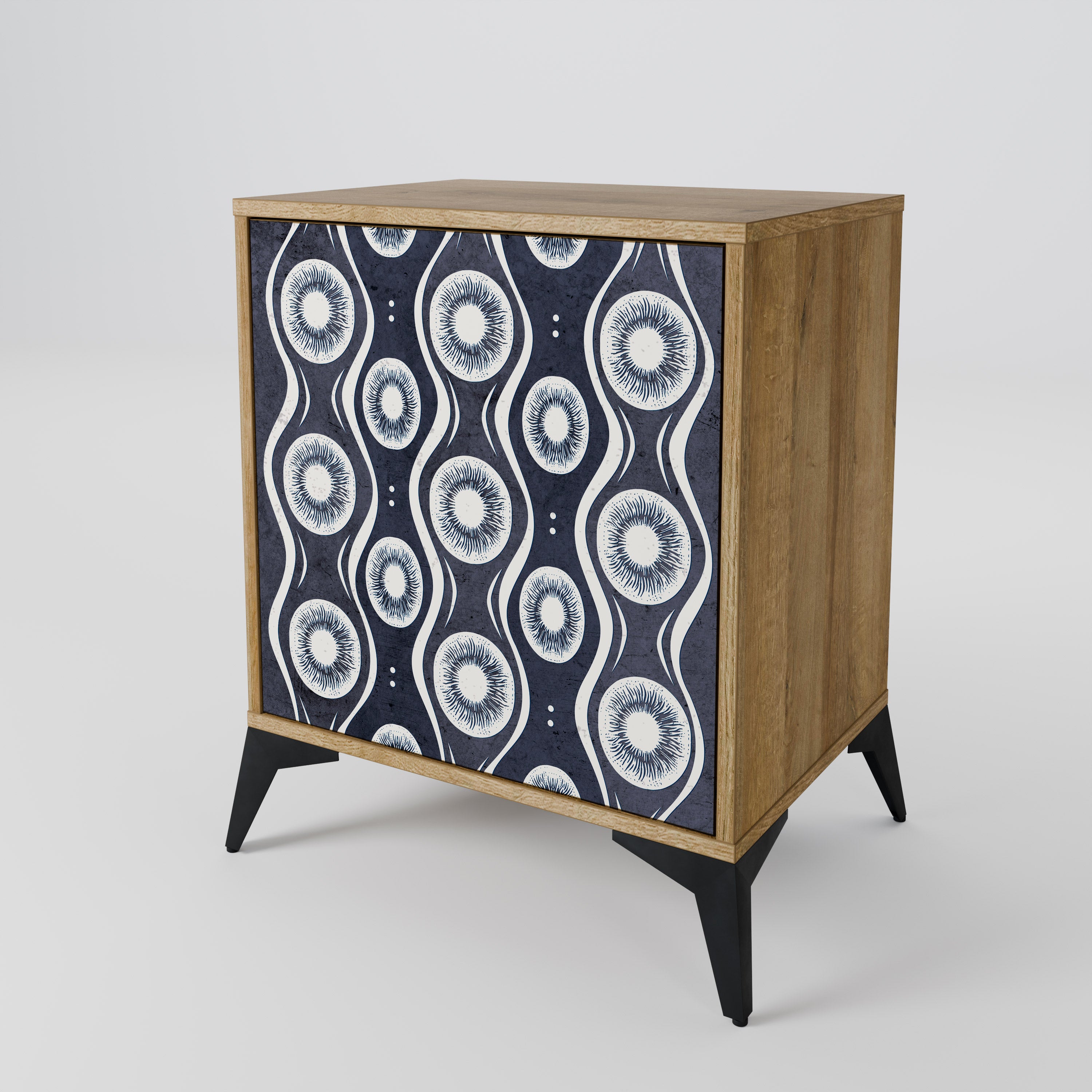 GRAPHITE EYES 1-Door Sideboard in Oak Effect