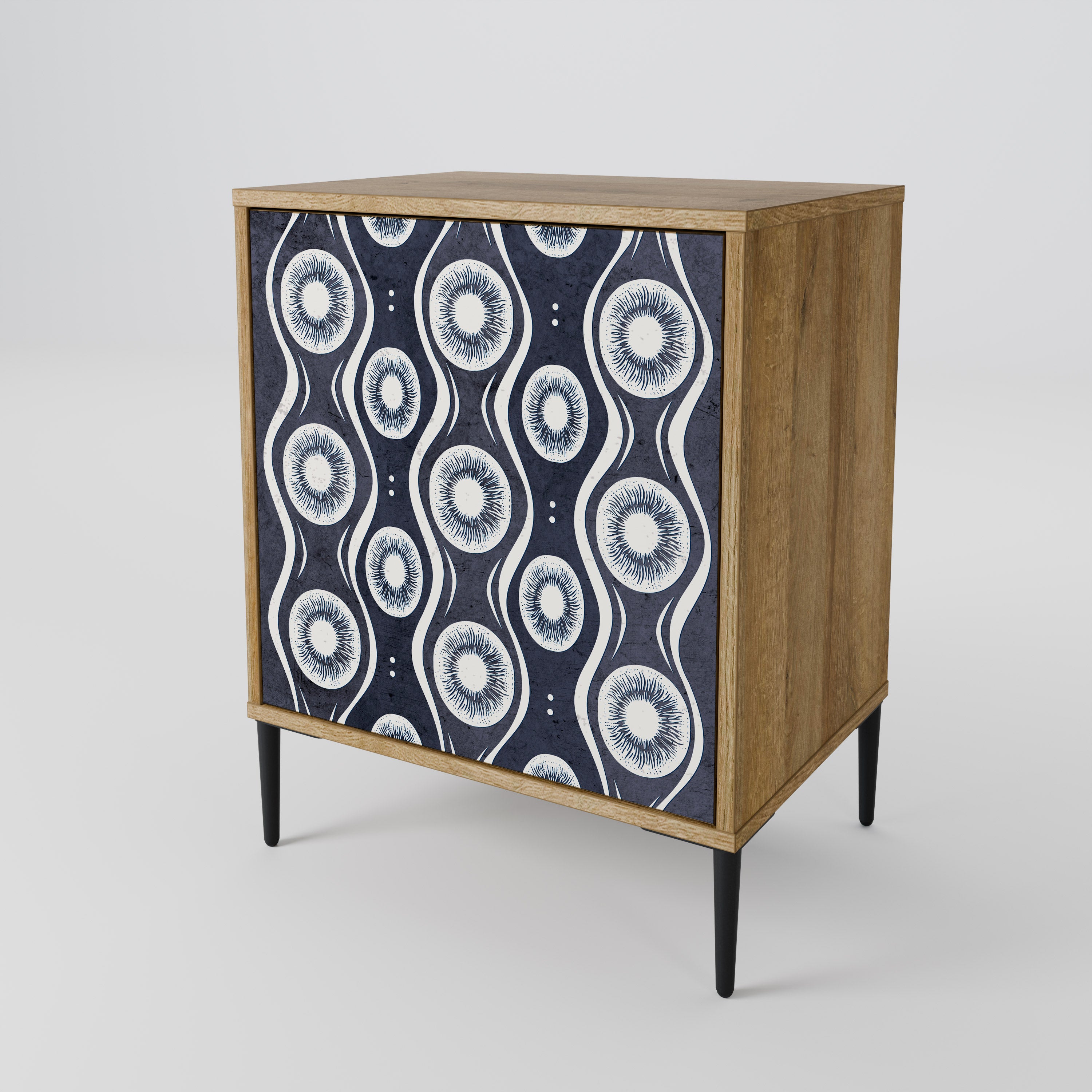 GRAPHITE EYES 1-Door Sideboard in Oak Effect