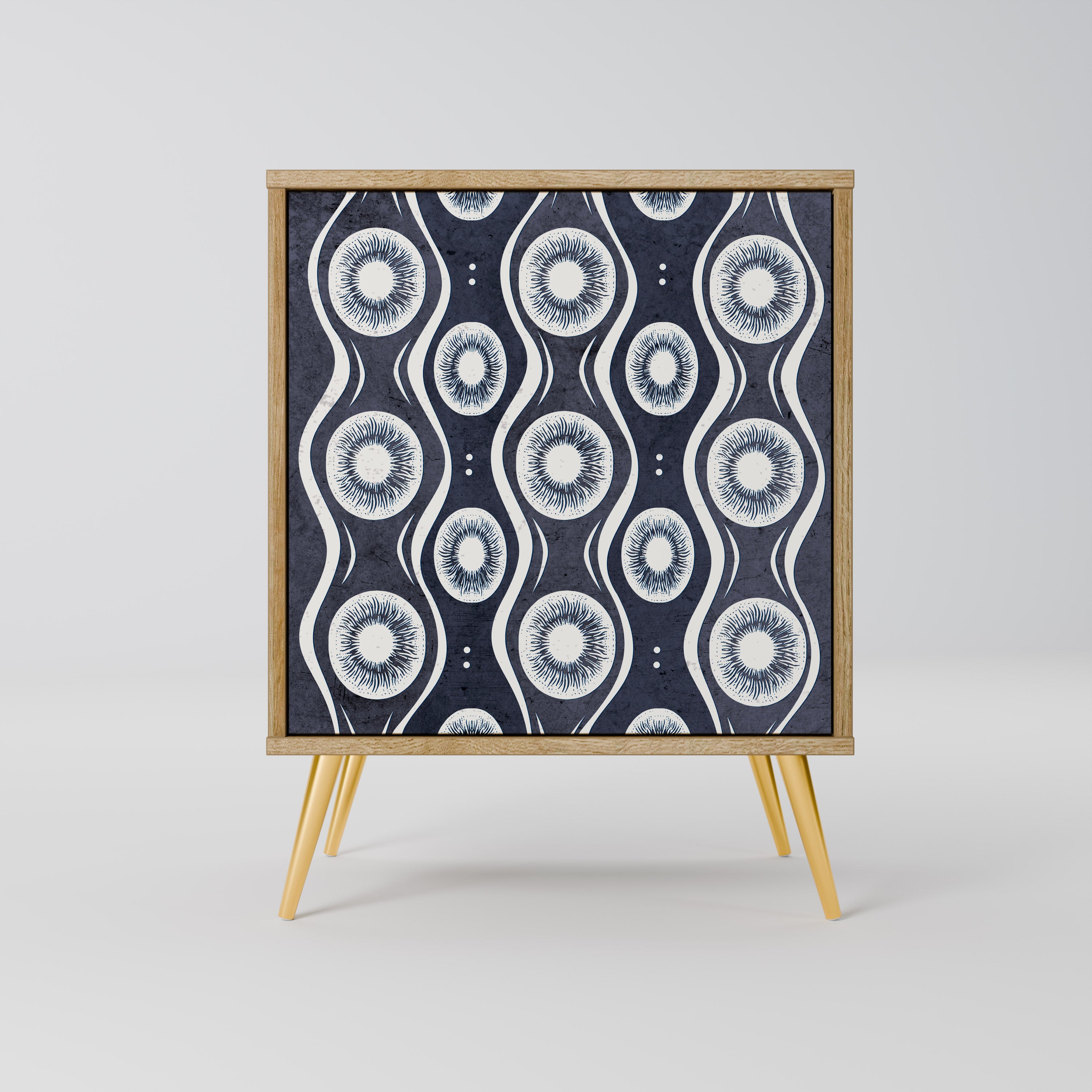 GRAPHITE EYES 1-Door Sideboard in Oak Effect