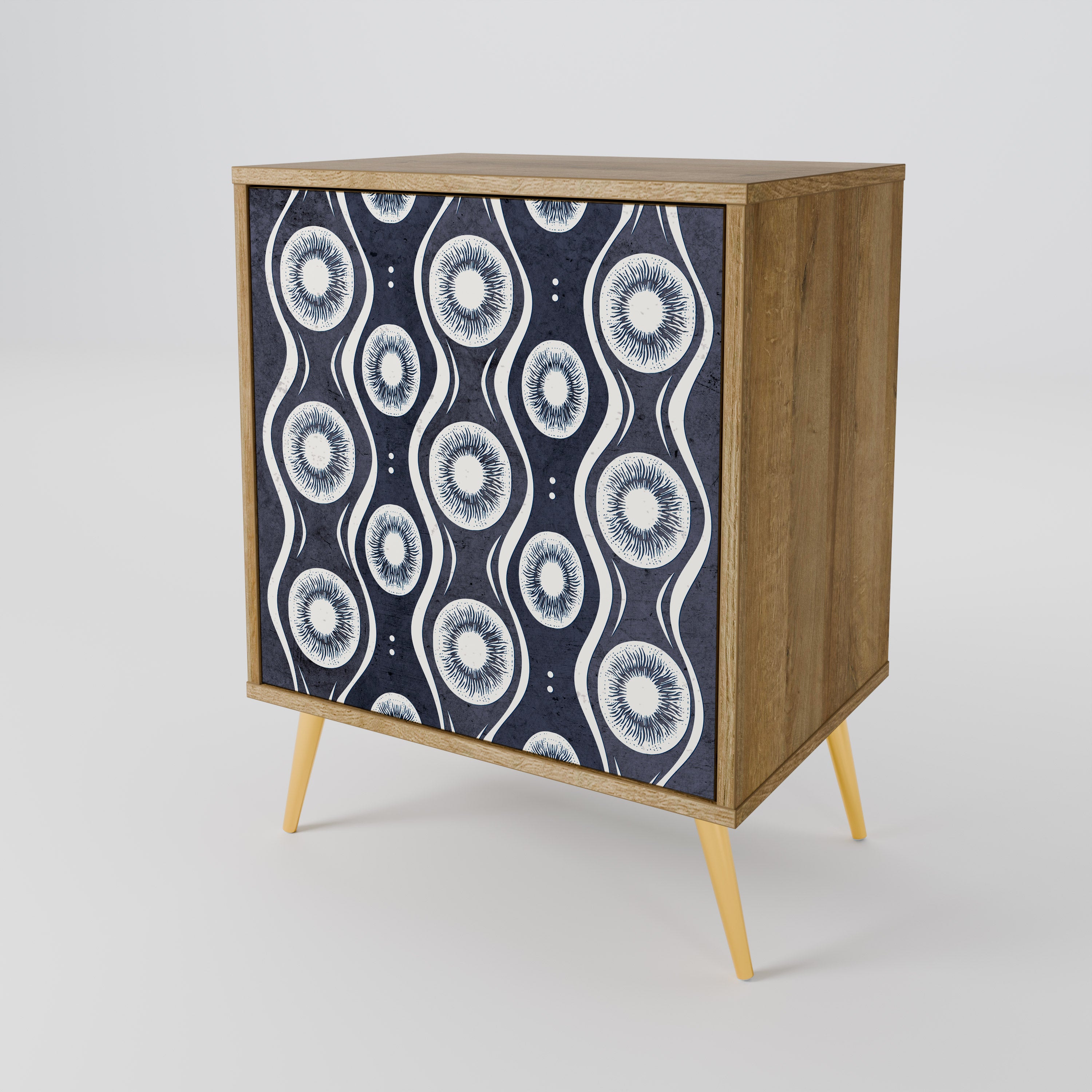 GRAPHITE EYES 1-Door Sideboard in Oak Effect