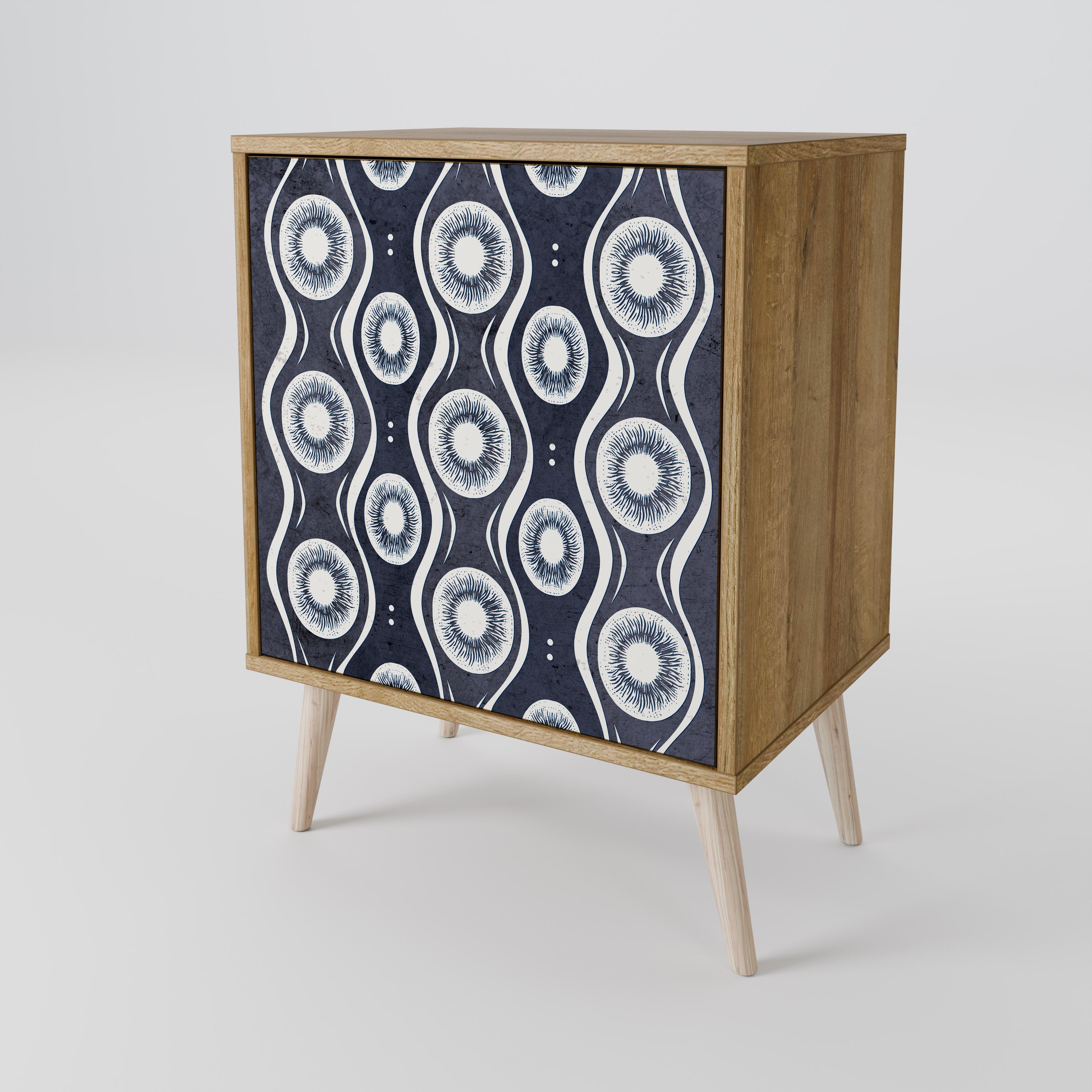 GRAPHITE EYES 1-Door Sideboard in Oak Effect