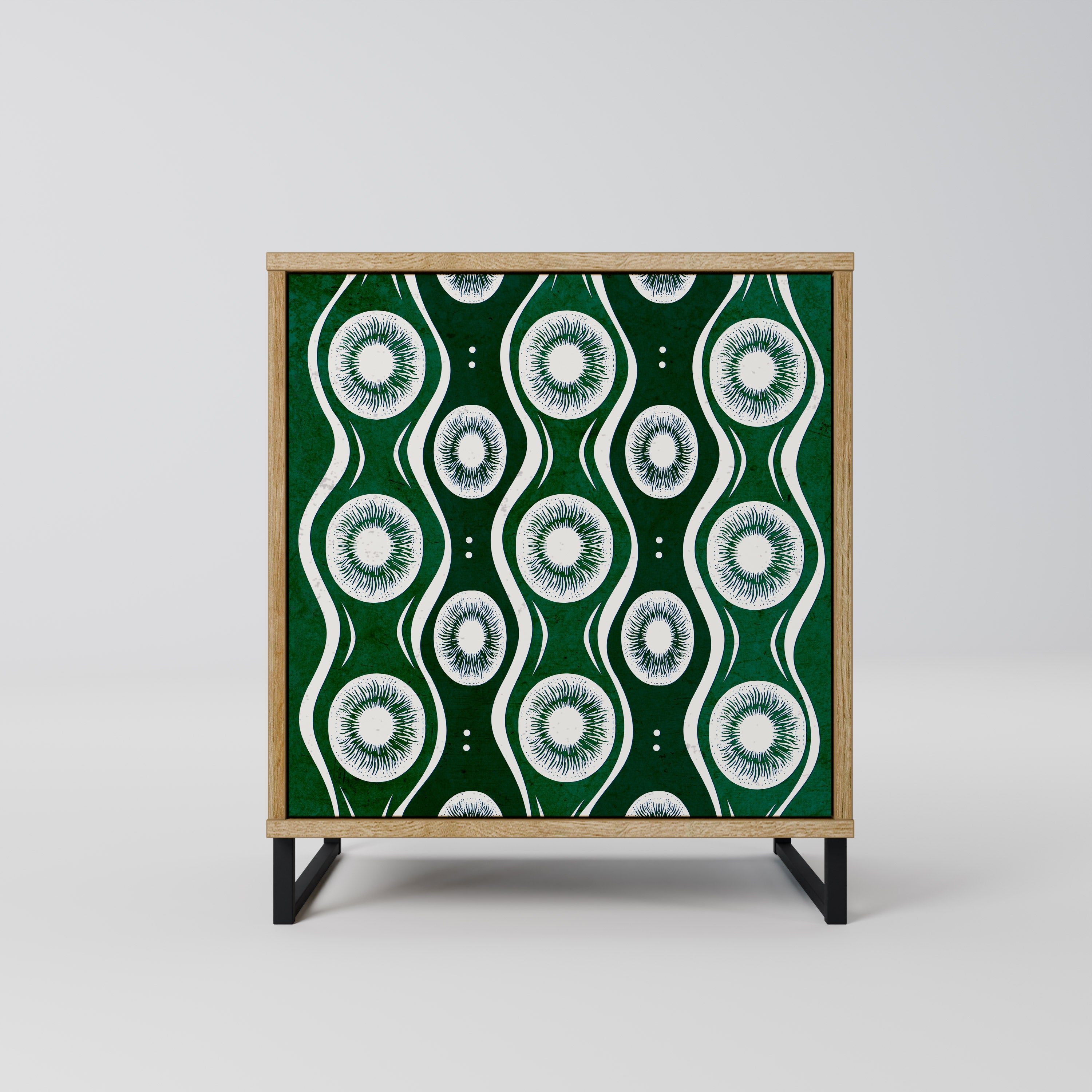 GREEN EYES 1-Door Sideboard in Oak Effect