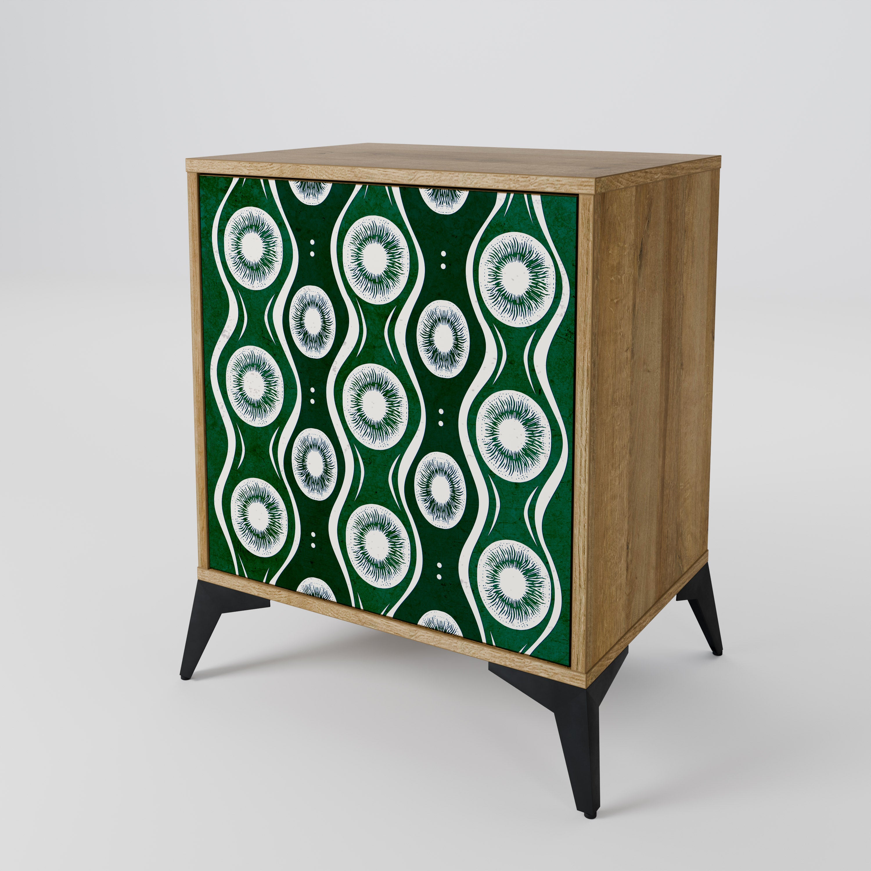 GREEN EYES 1-Door Sideboard in Oak Effect