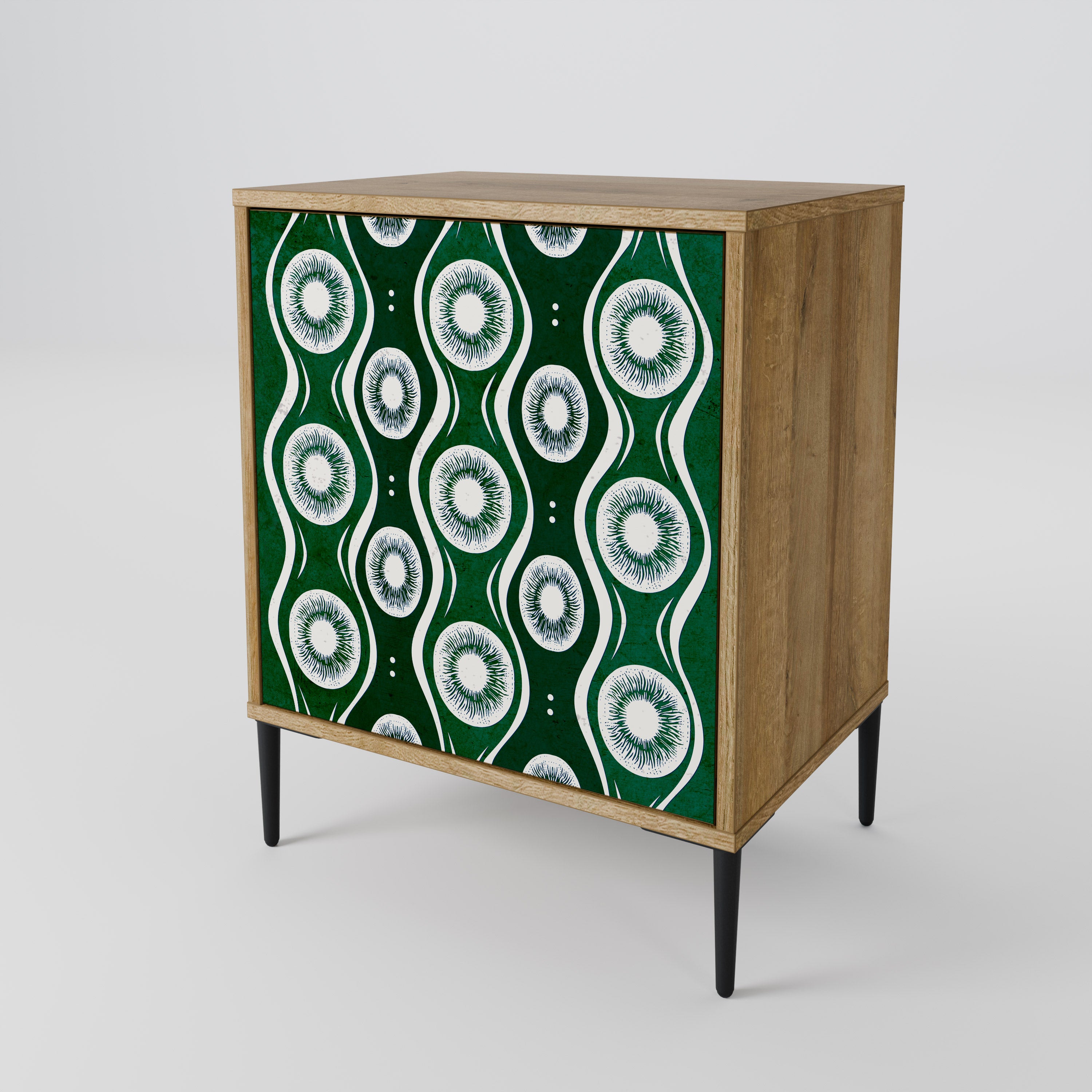GREEN EYES 1-Door Sideboard in Oak Effect