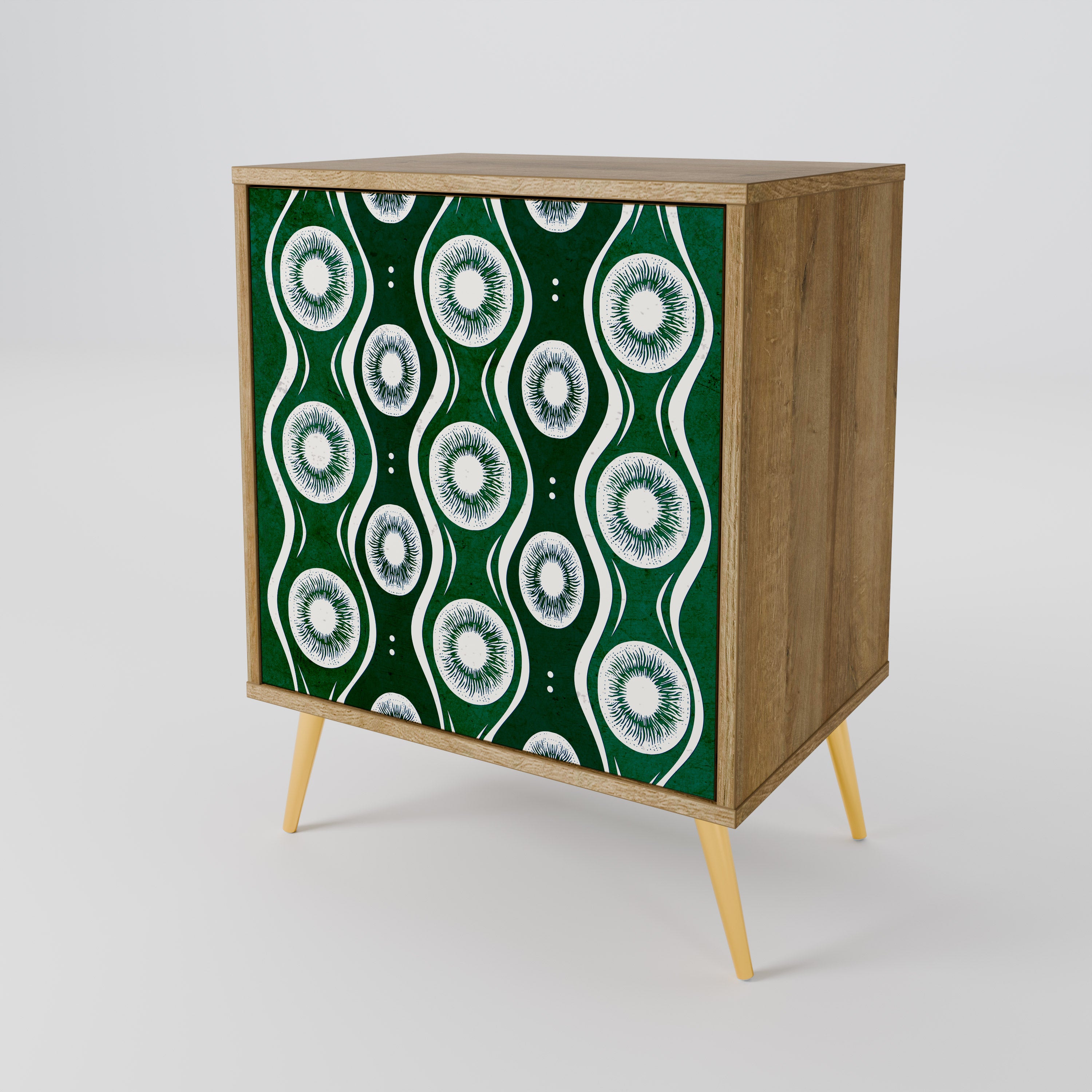 GREEN EYES 1-Door Sideboard in Oak Effect