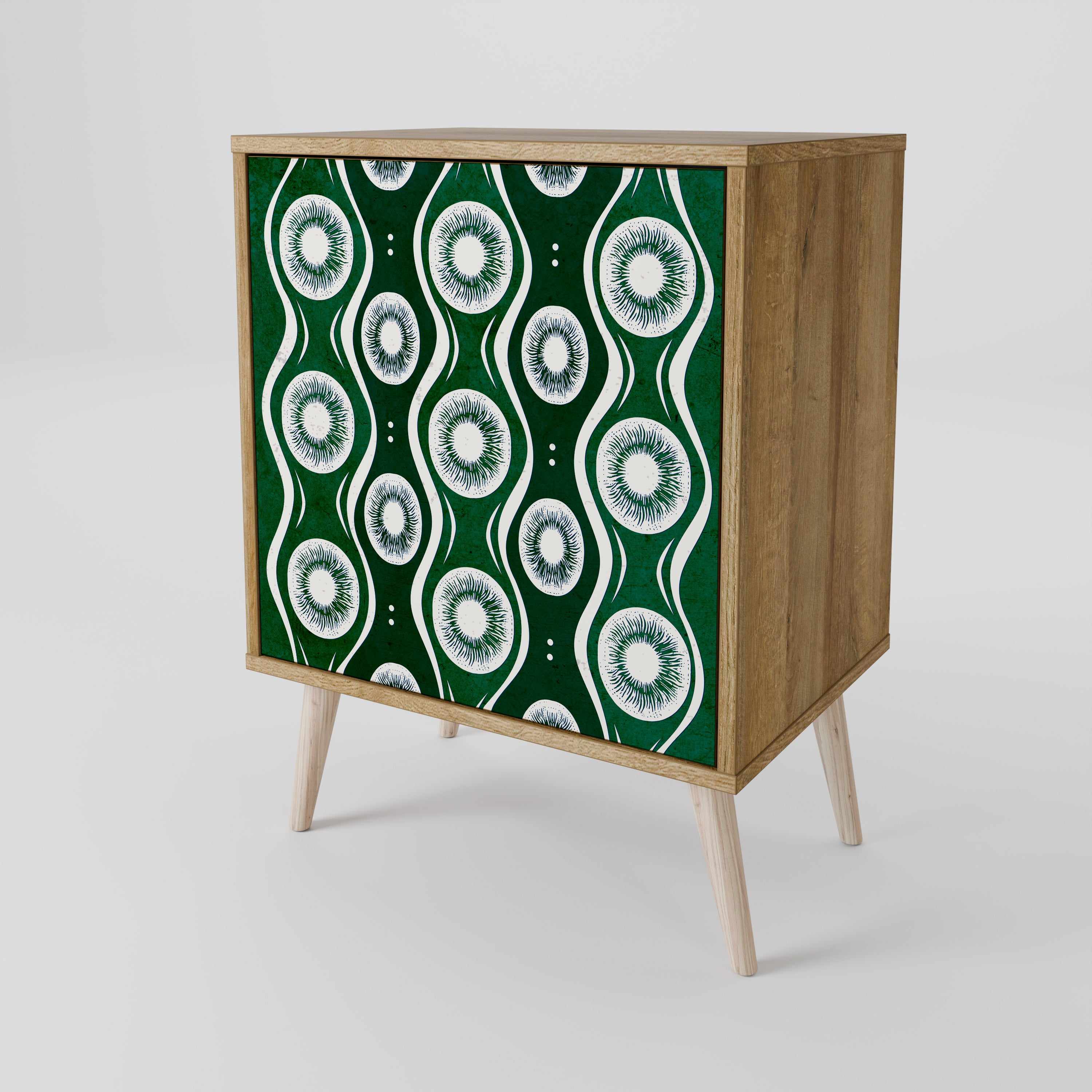 GREEN EYES 1-Door Sideboard in Oak Effect