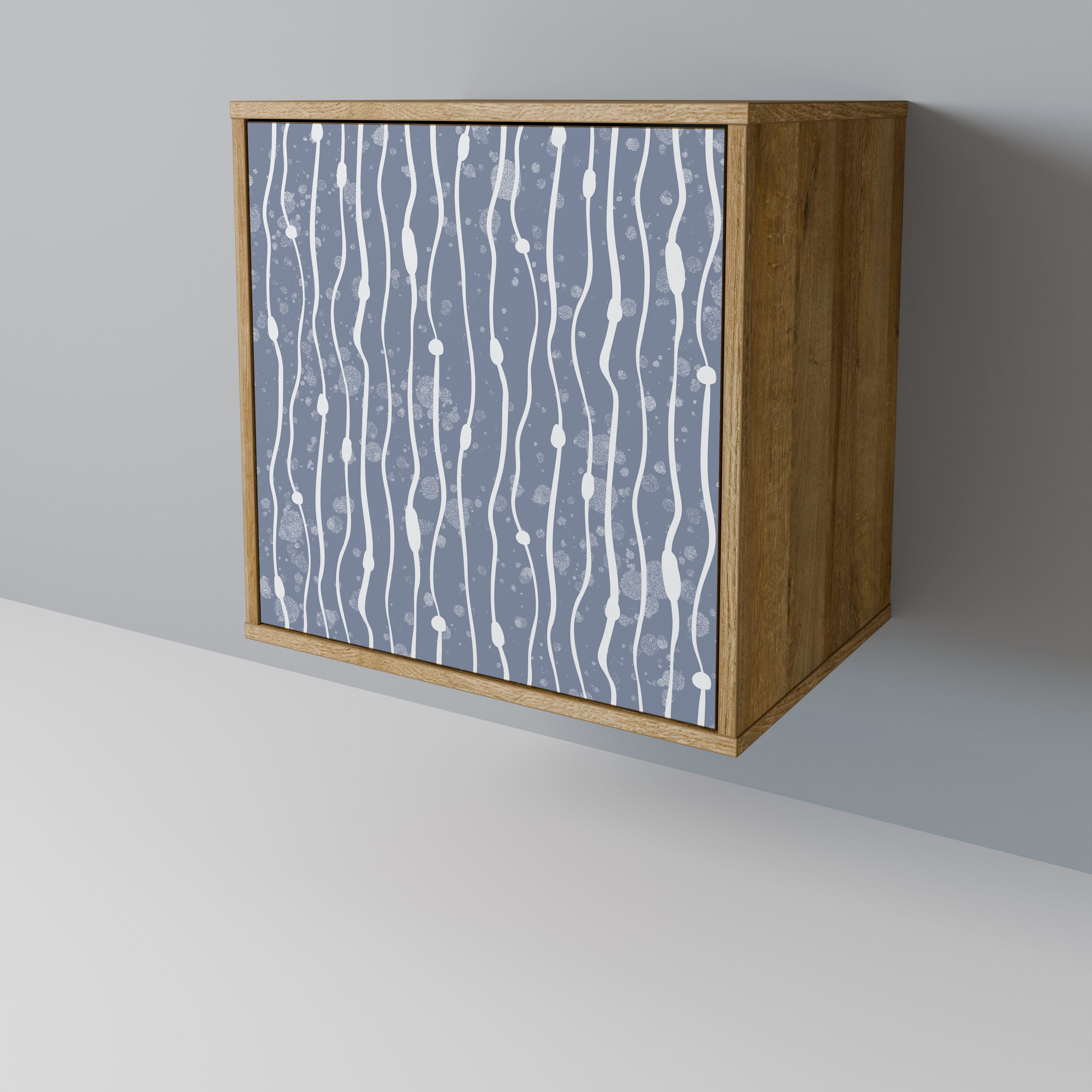 Aparador de una puerta GRAPHITE RAIN con acabado efecto roble