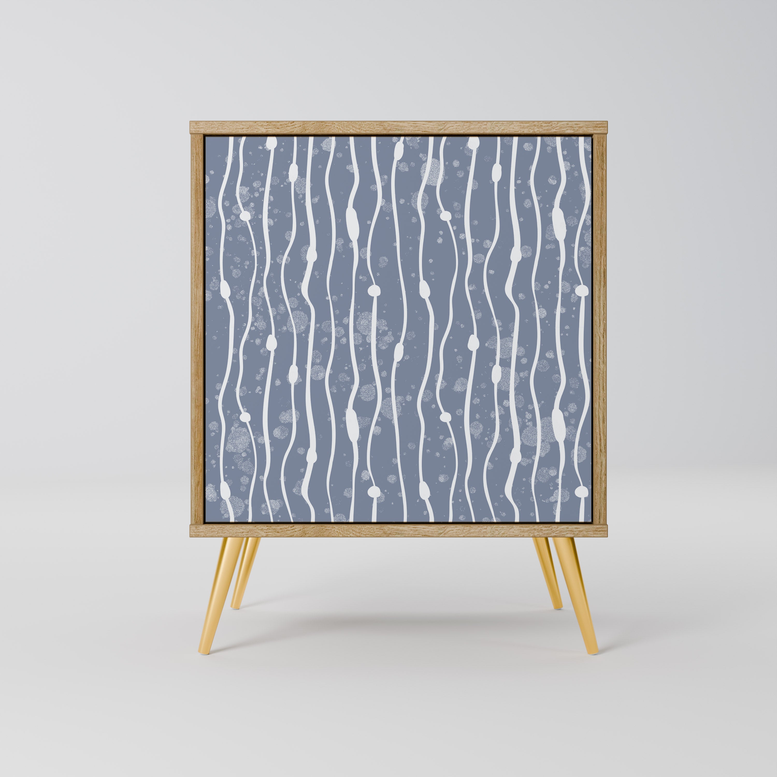 Aparador de una puerta GRAPHITE RAIN con acabado efecto roble