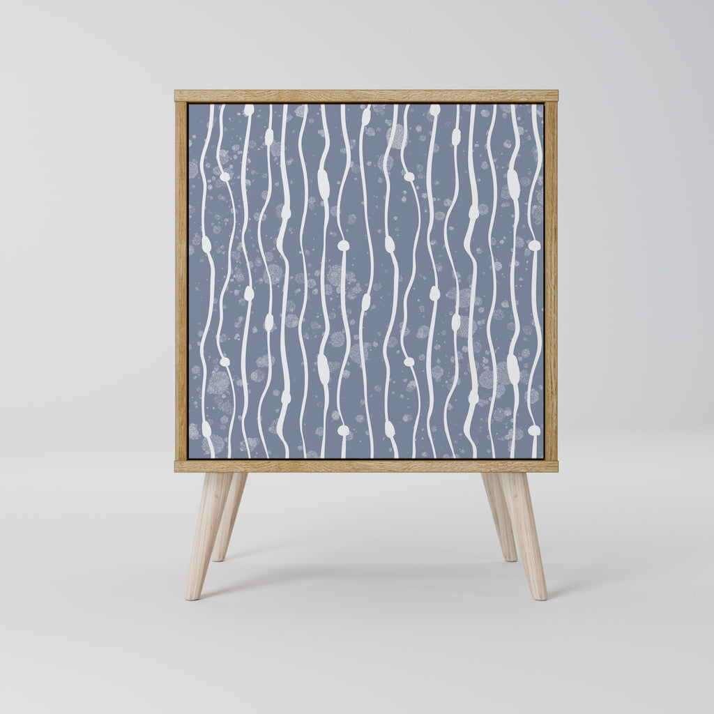 Aparador de una puerta GRAPHITE RAIN con acabado efecto roble