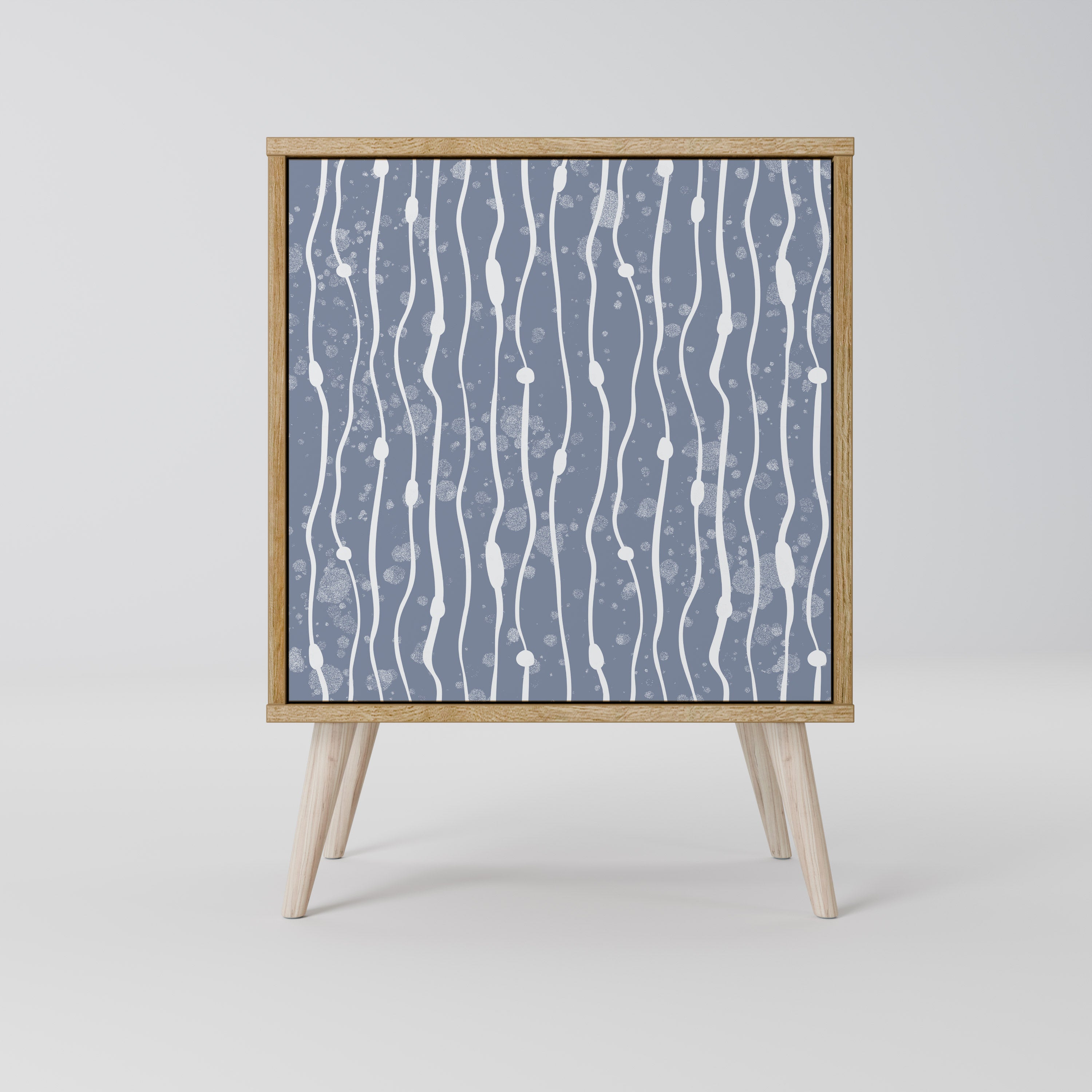 Aparador de una puerta GRAPHITE RAIN con acabado efecto roble