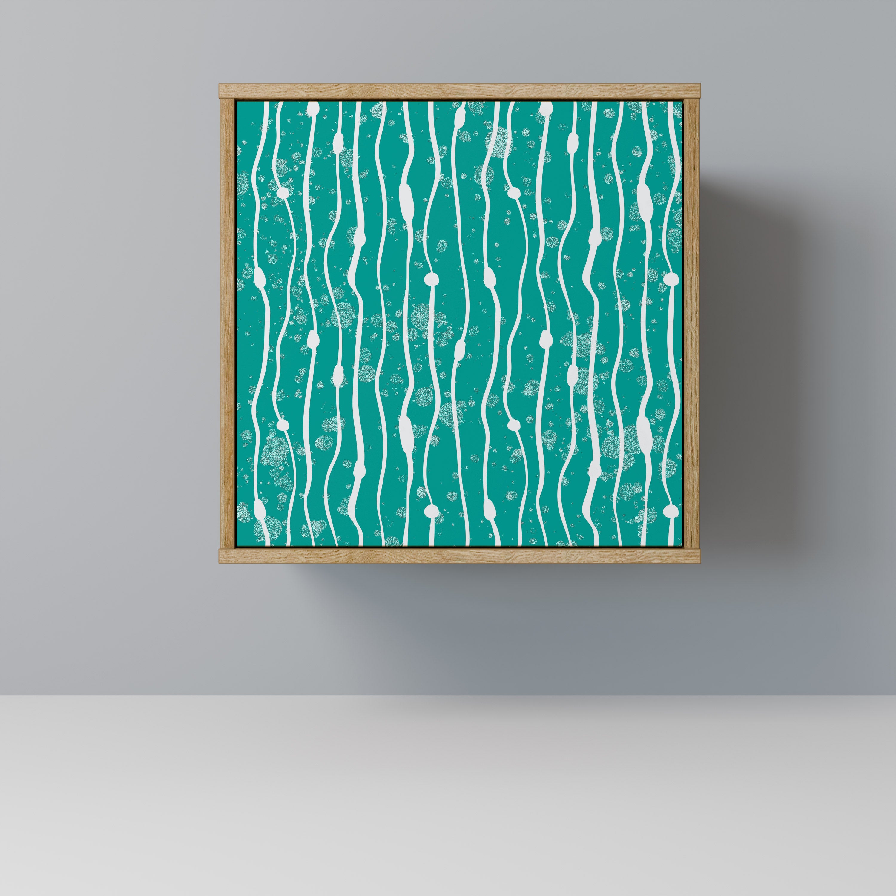 Aparador de una puerta TURQUOISE RAIN con acabado roble