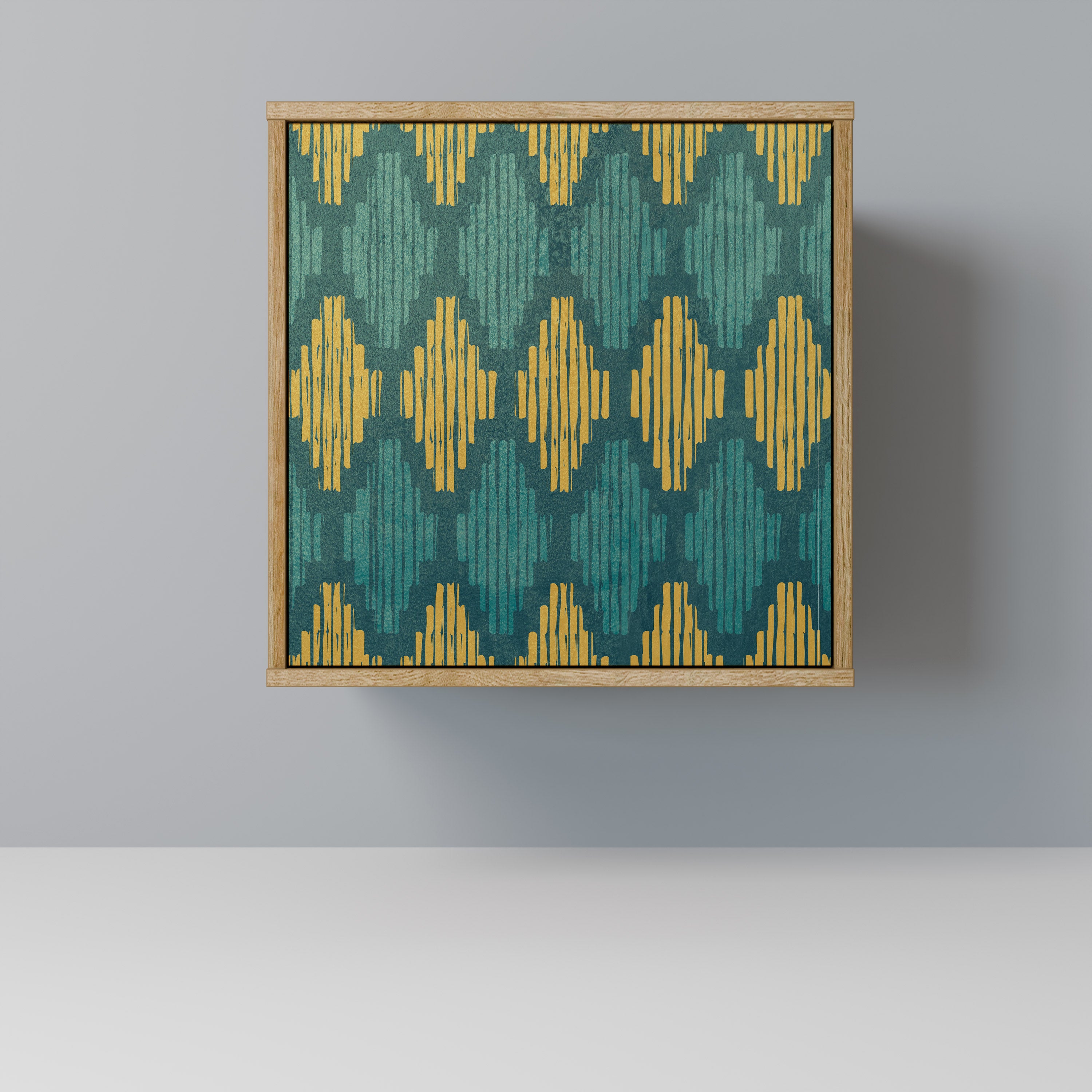 Aparador POLYGONS de 1 puerta con acabado efecto roble