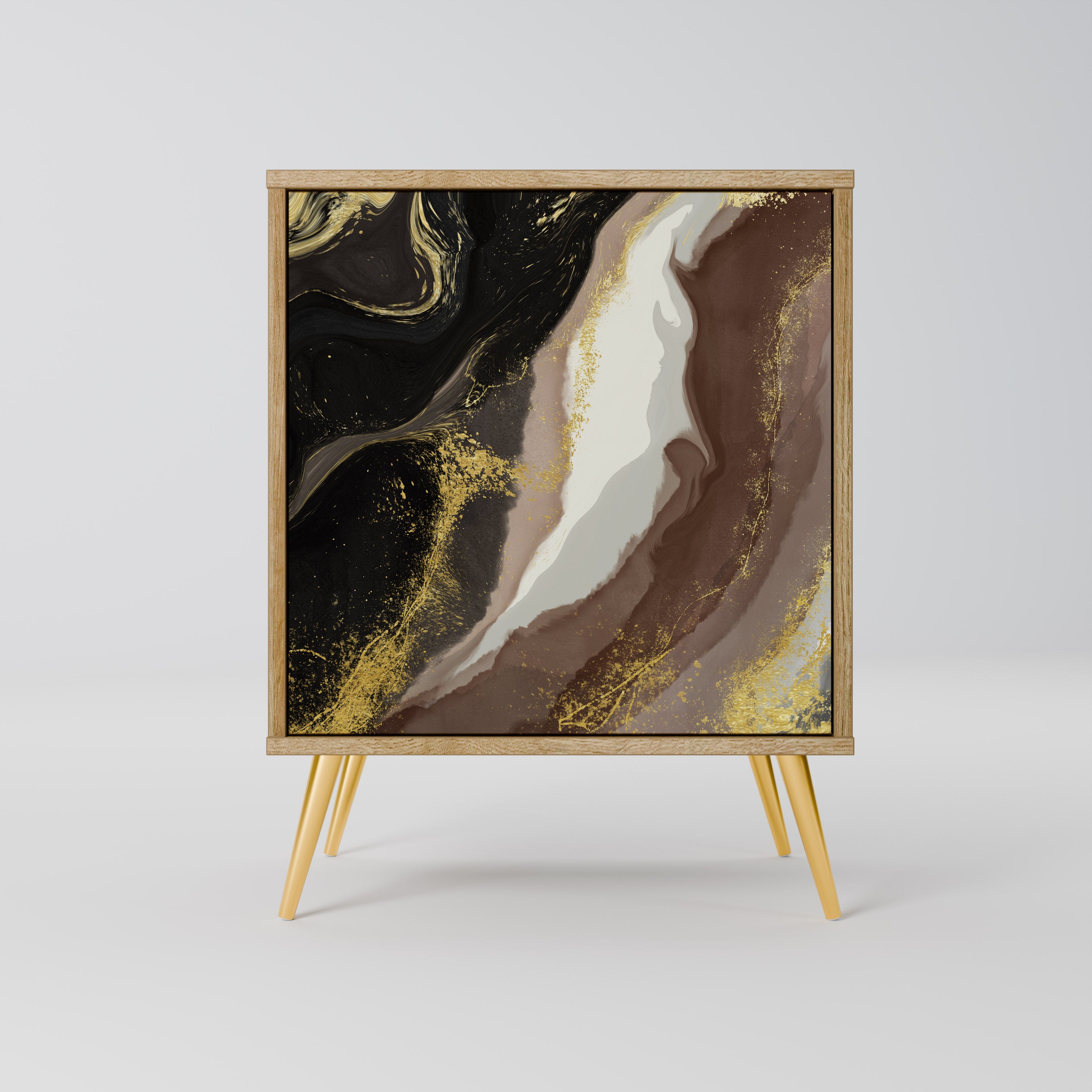 Aparador GOLD DUST de 1 puerta con acabado roble