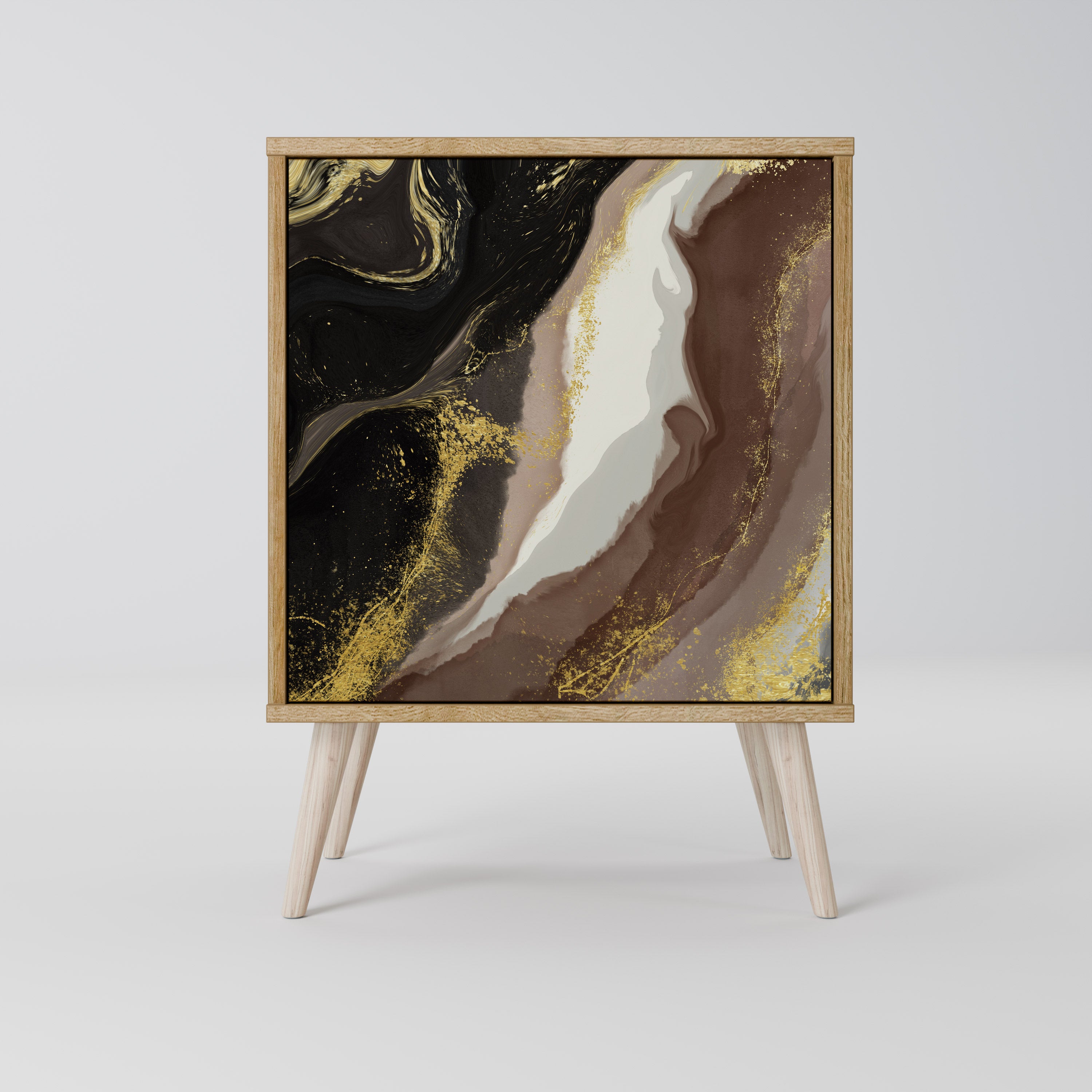 Aparador GOLD DUST de 1 puerta con acabado roble