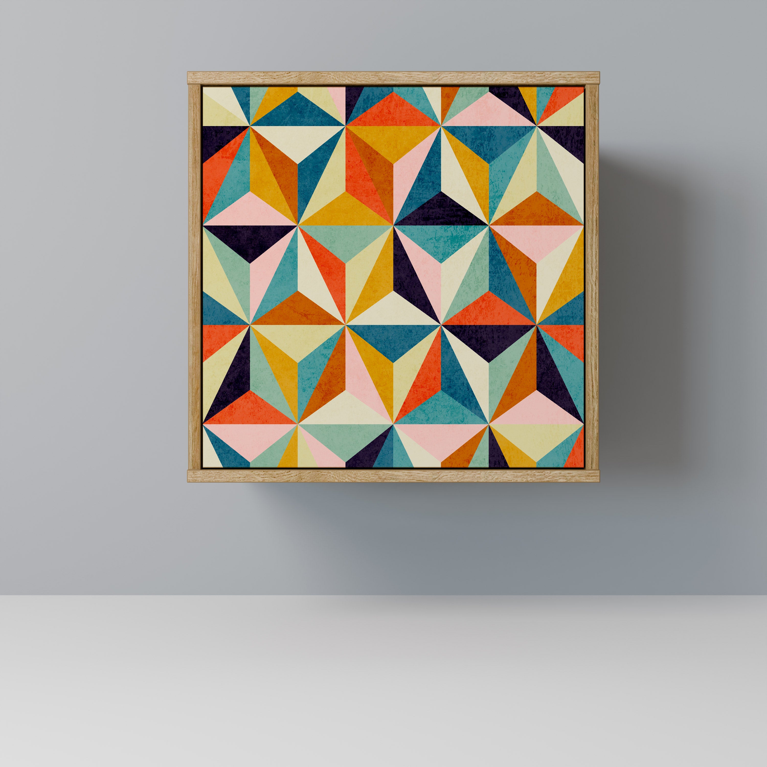 Aparador TESSELATE TREASURES de 1 puerta con acabado efecto roble