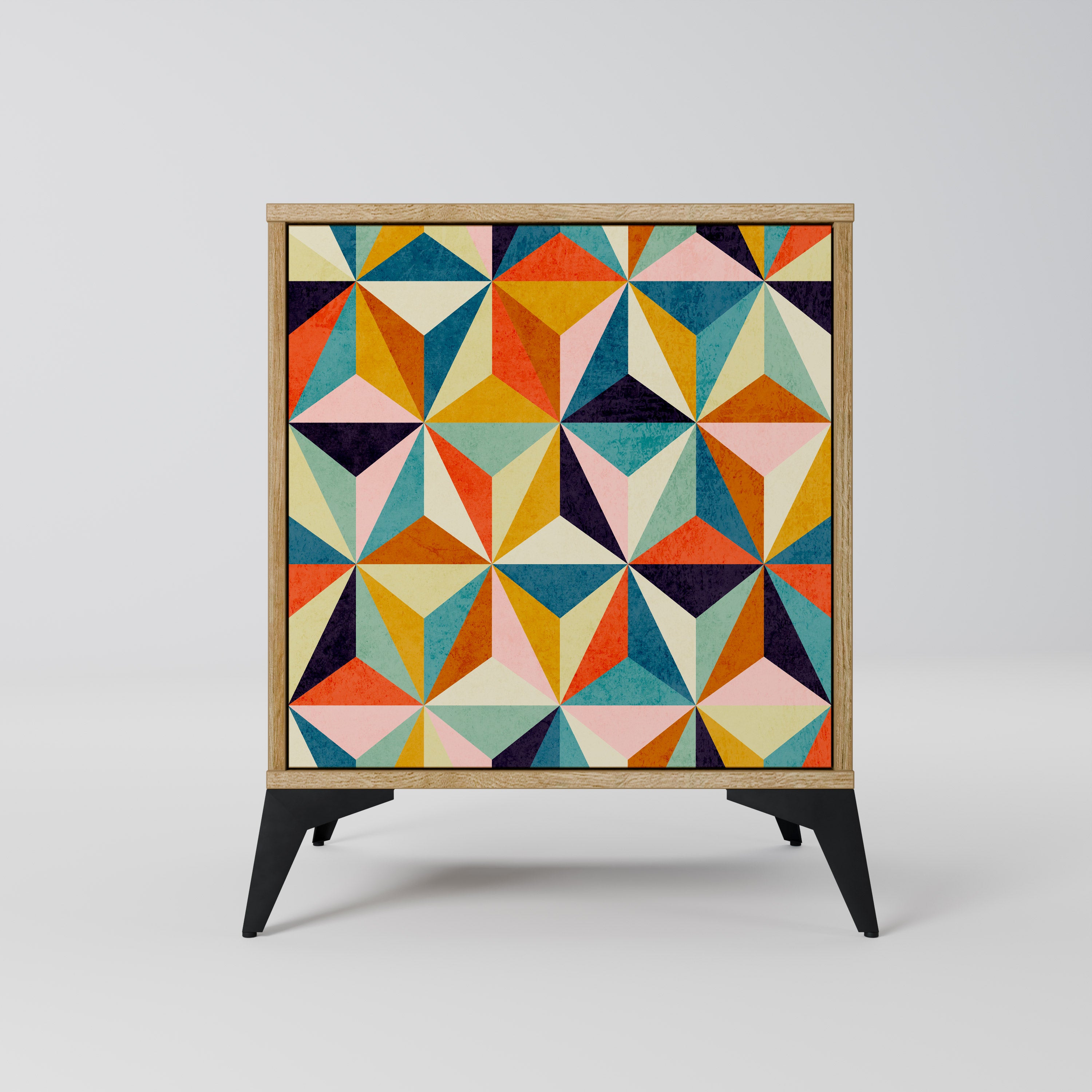 Aparador TESSELATE TREASURES de 1 puerta con acabado efecto roble