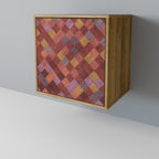 PAINTED SQUARES Aparador de 1 Puerta en Efecto Roble