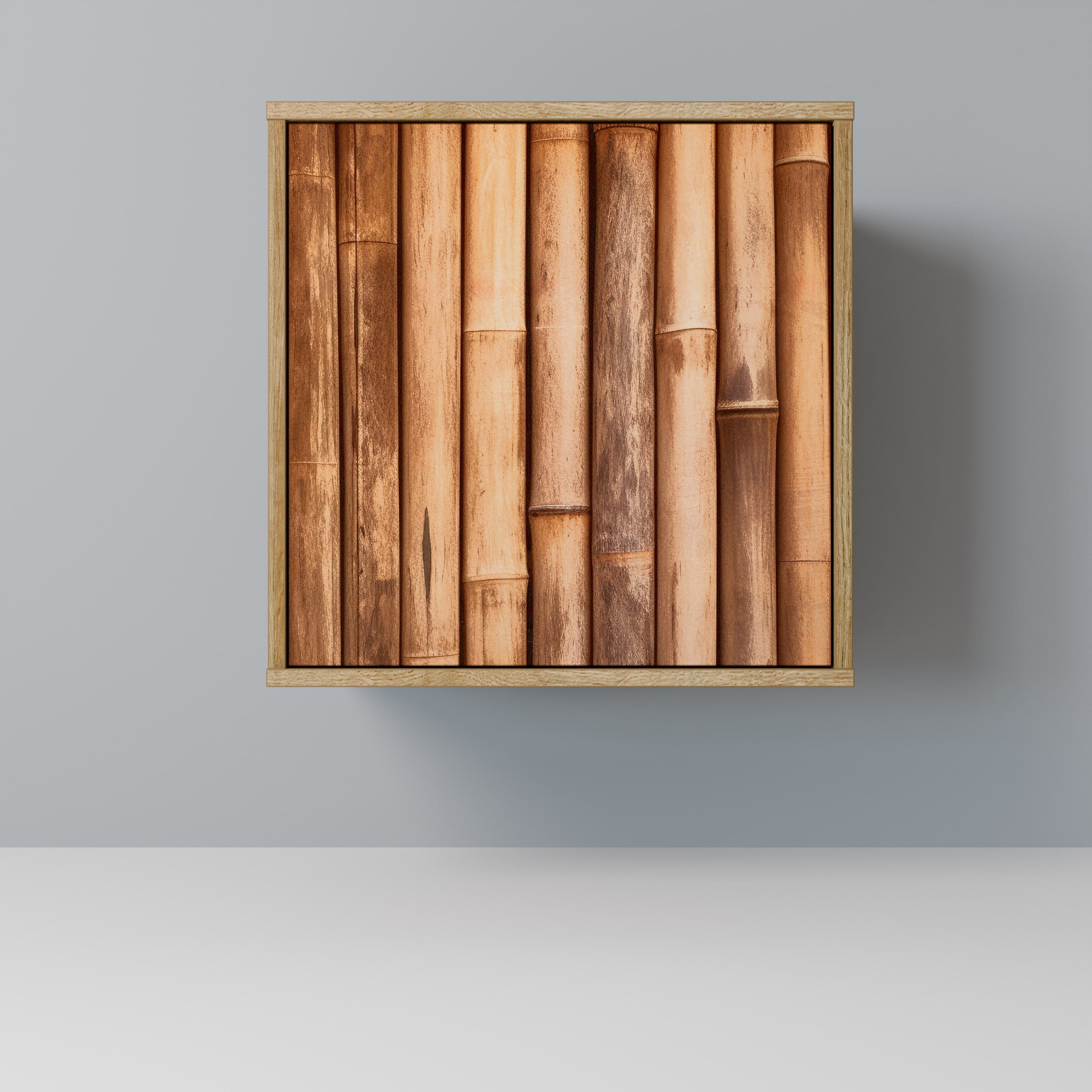 Aparador de una puerta de madera natural con efecto roble