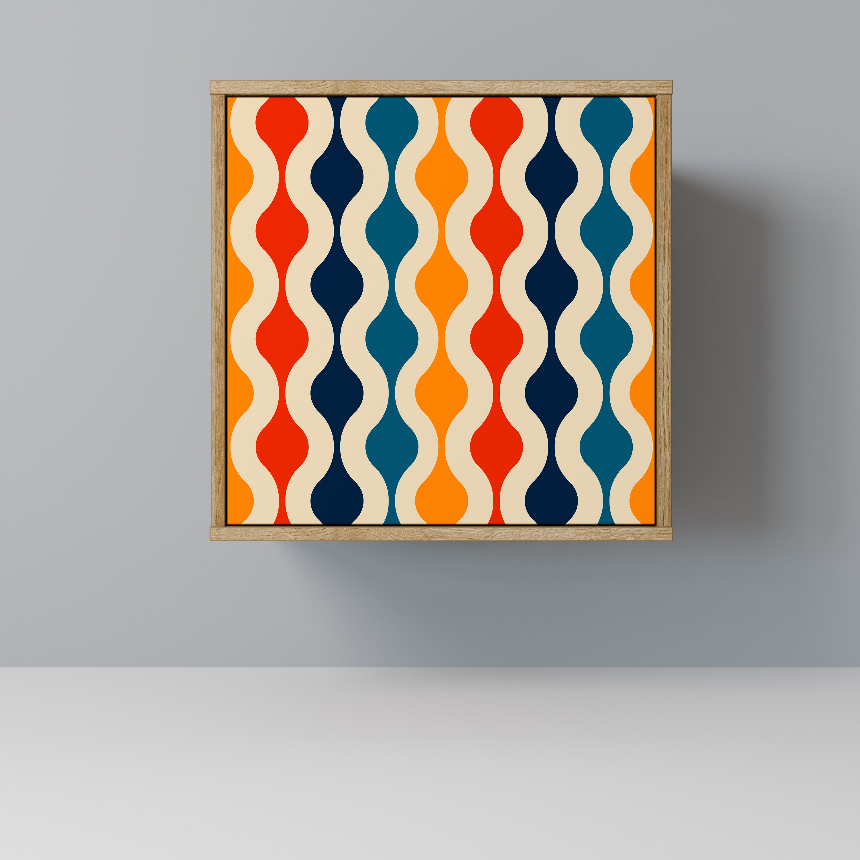 Aparador COLORFUL NOSTALGIA de 1 puerta con acabado roble