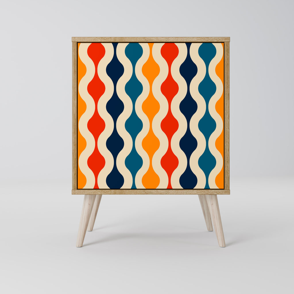 Aparador COLORFUL NOSTALGIA de 1 puerta con acabado roble