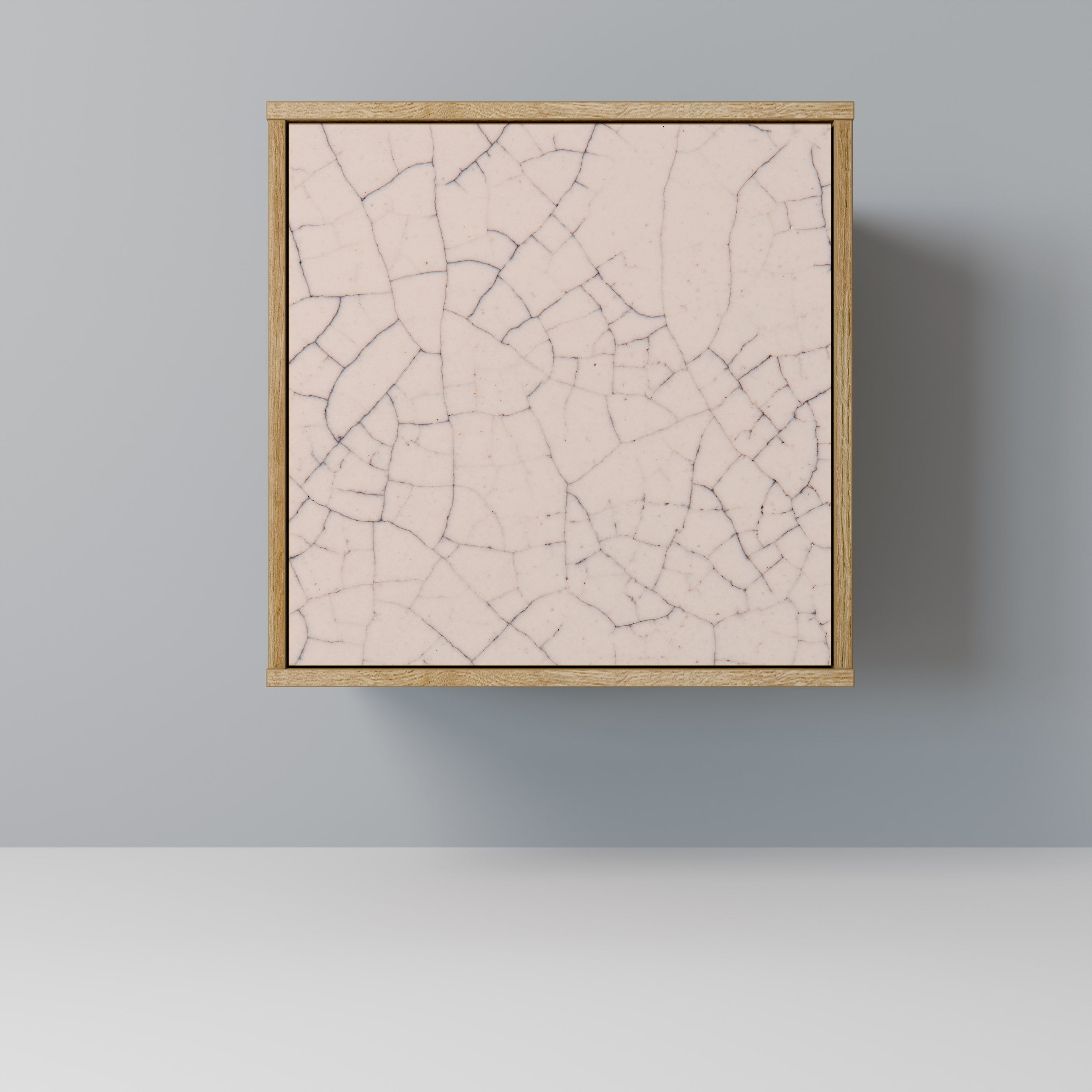 Aparador de 1 puerta con textura cerámica y acabado efecto roble