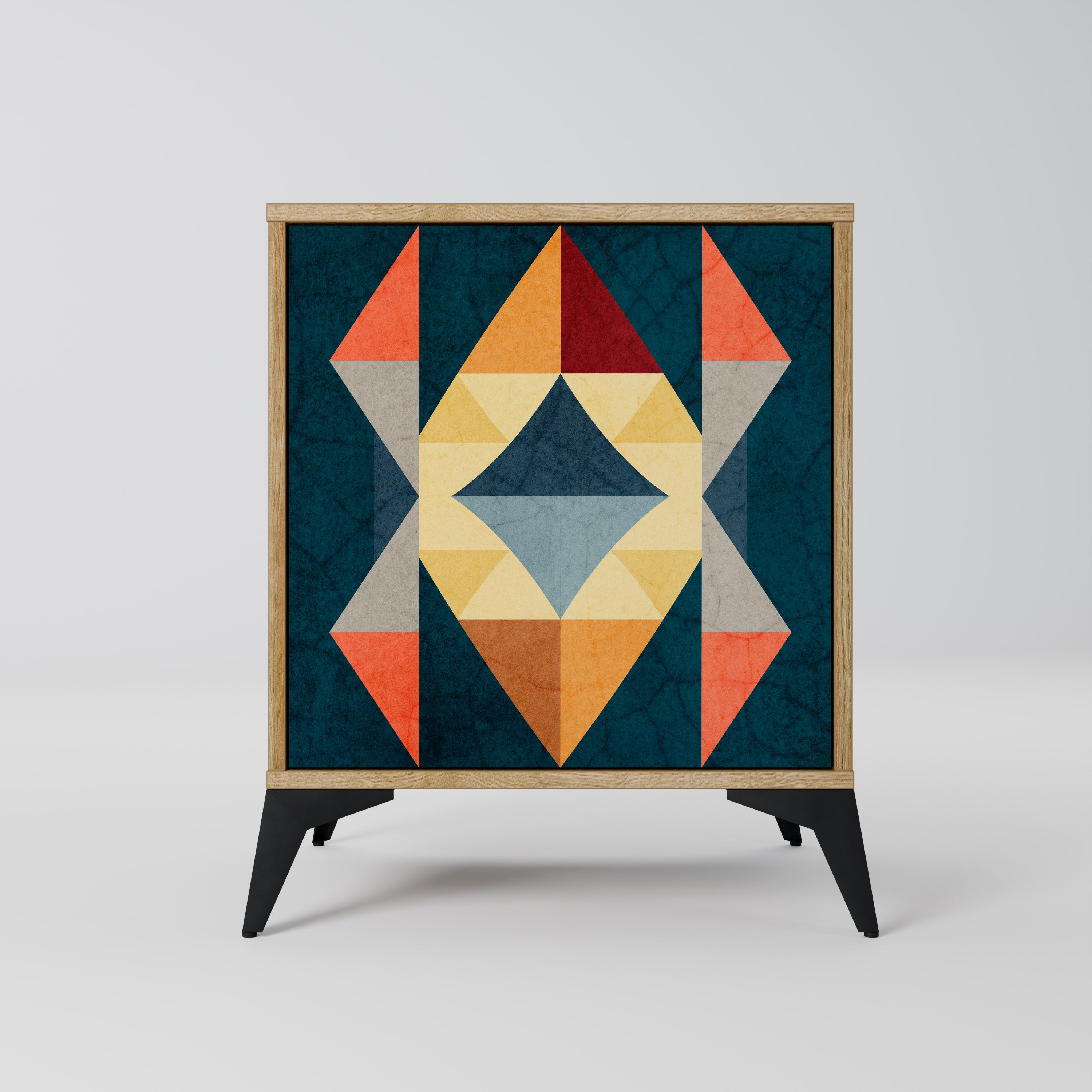 Aparador de una puerta CRACKED ILLUSION en efecto roble