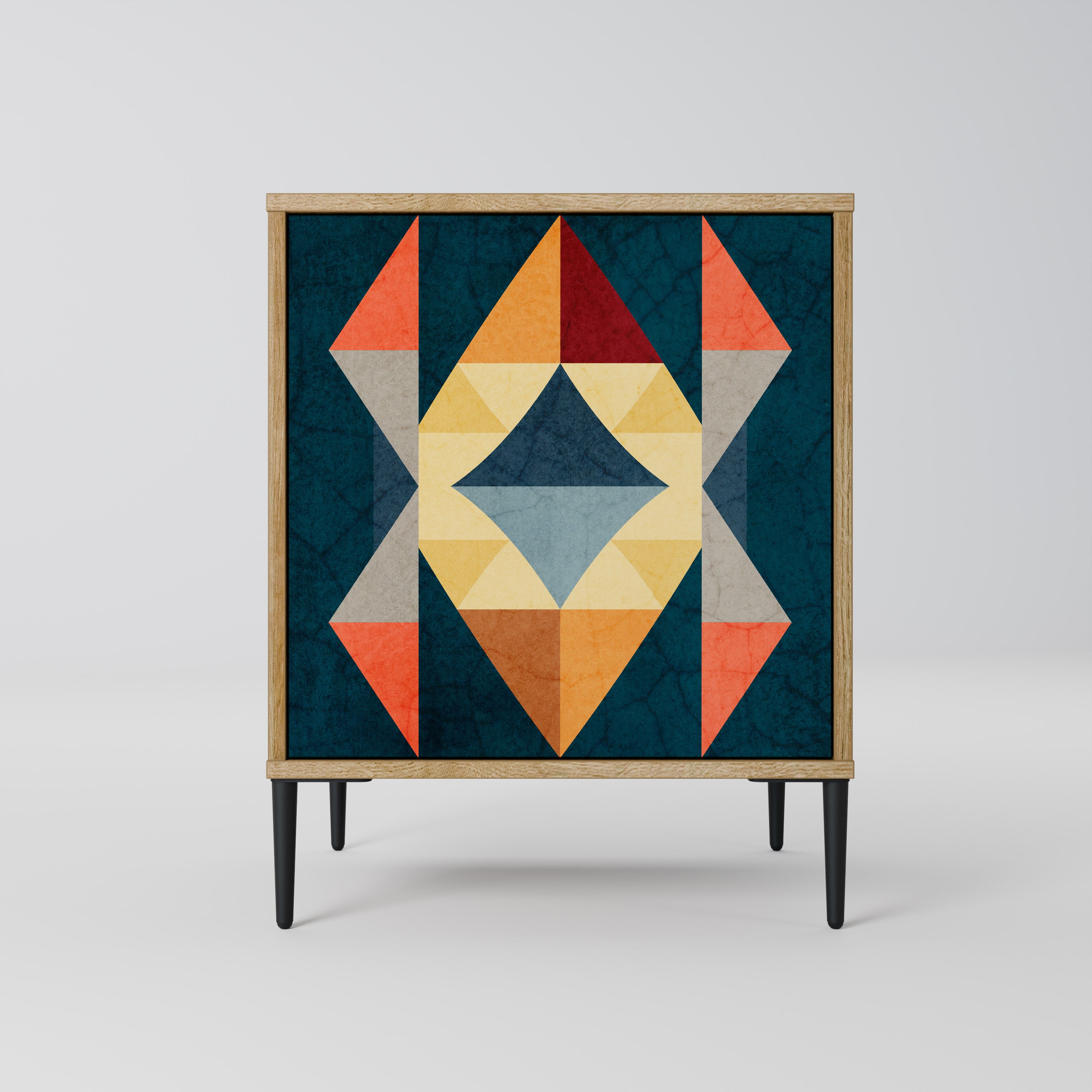 Aparador de una puerta CRACKED ILLUSION en efecto roble