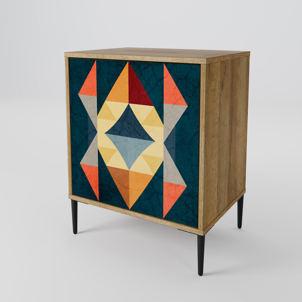 Aparador de una puerta CRACKED ILLUSION en efecto roble