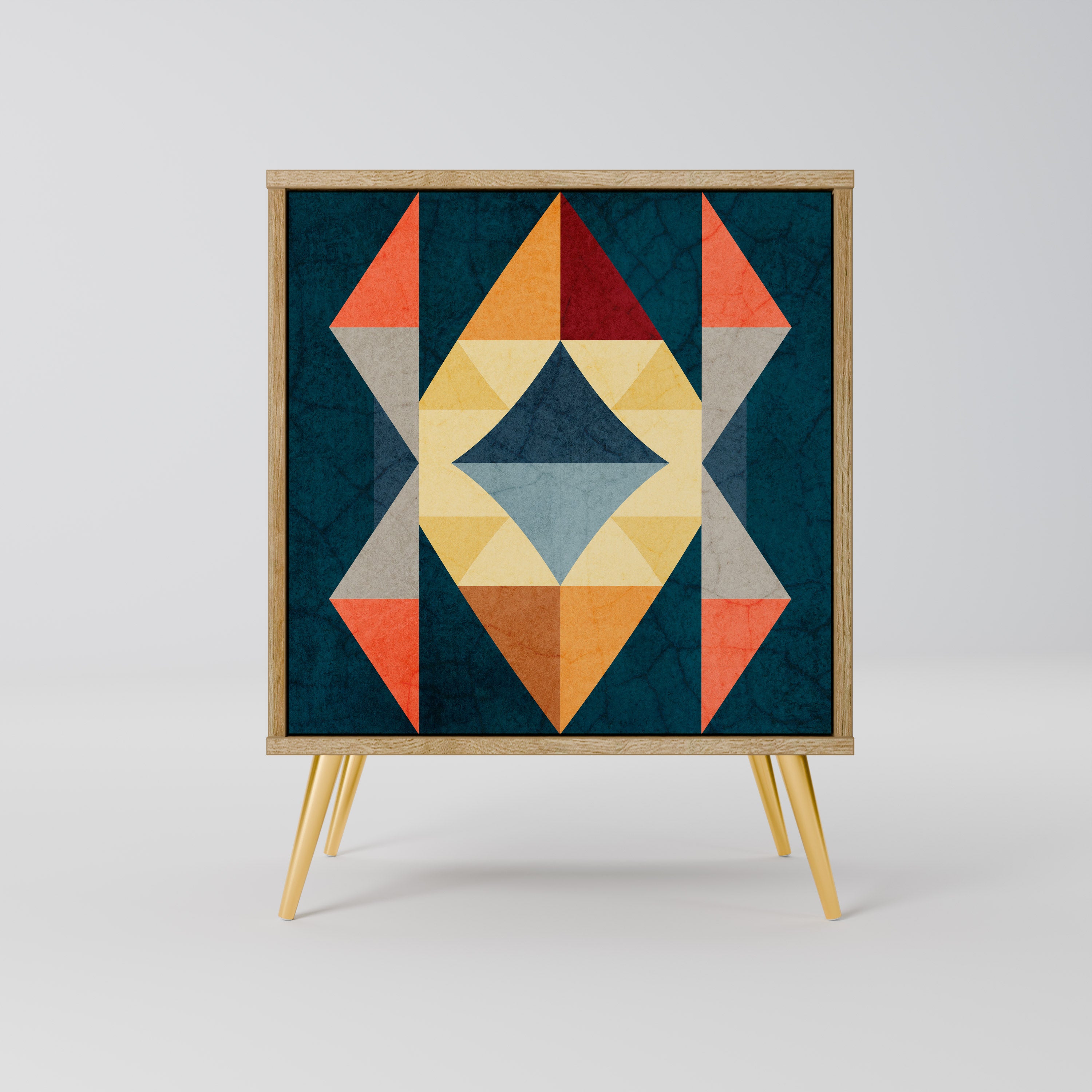 Aparador de una puerta CRACKED ILLUSION en efecto roble