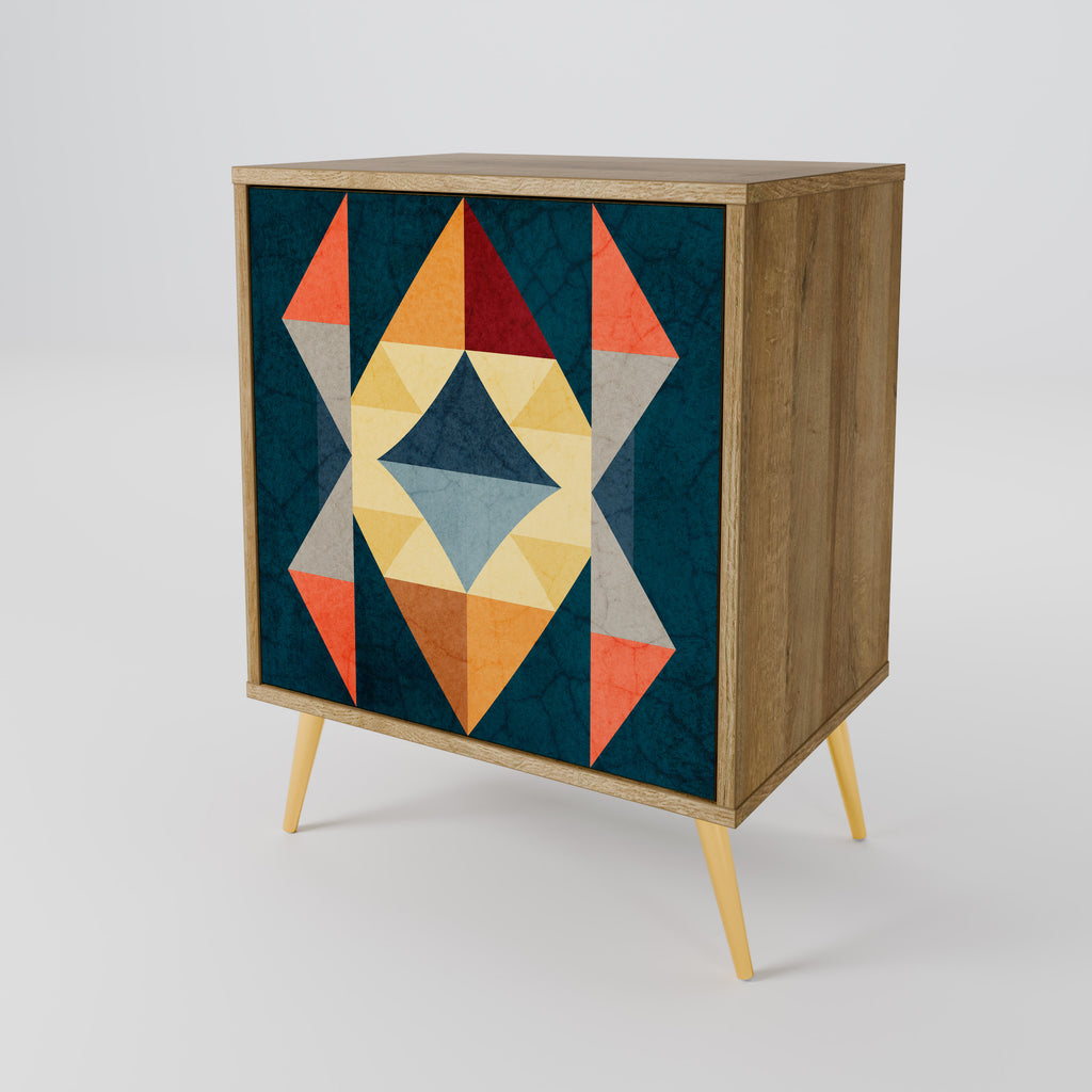 Aparador de una puerta CRACKED ILLUSION en efecto roble