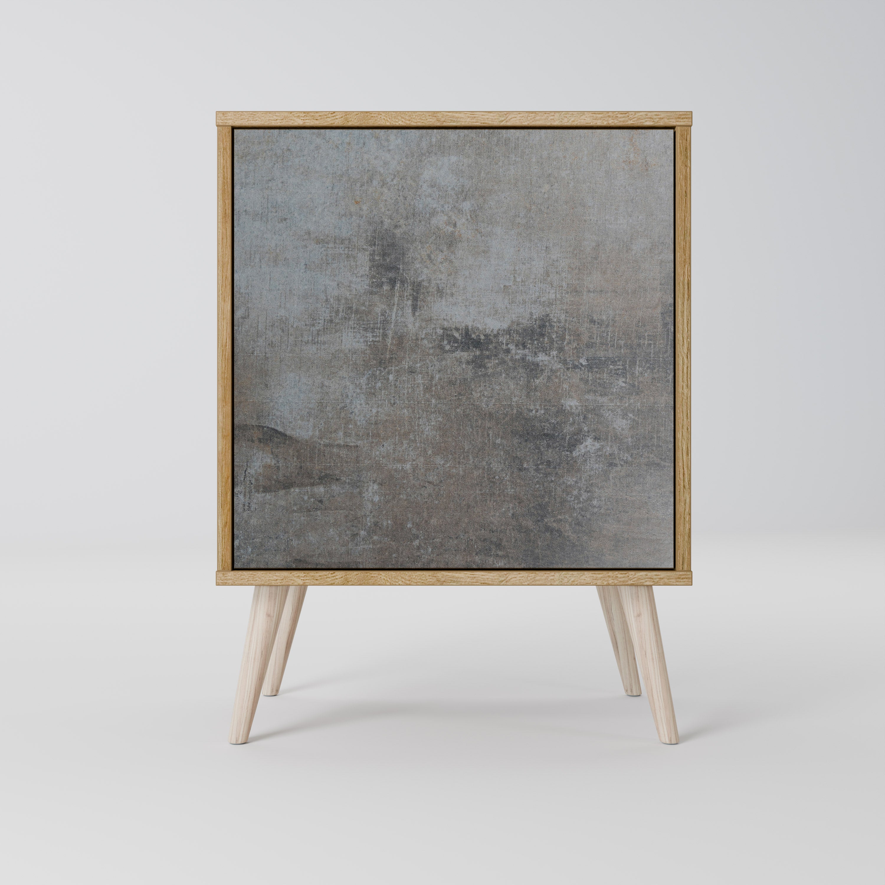 Aparador de 1 puerta CONCRETE WALL con acabado efecto roble