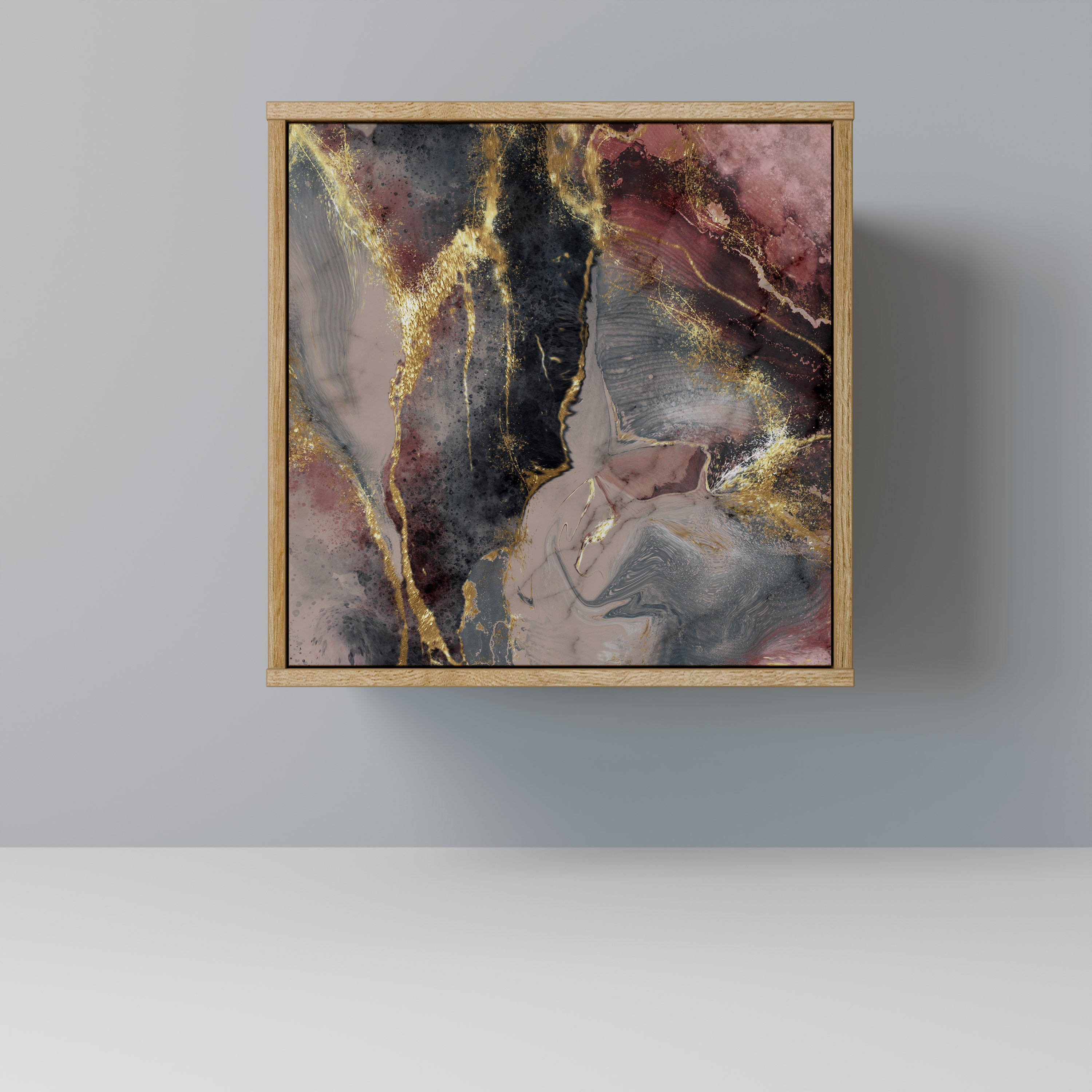 Aparador GOLDEN TIDES de 1 puerta con acabado efecto roble