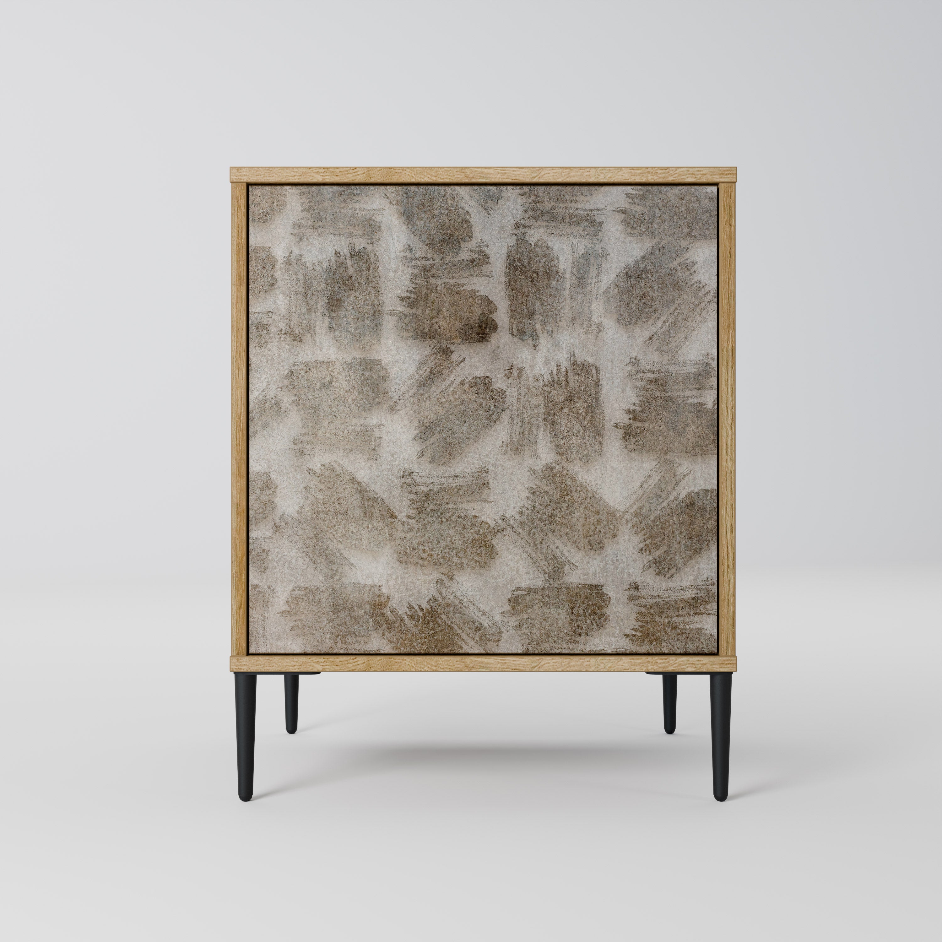 Aparador de una puerta con efecto roble, ligeramente difuminado