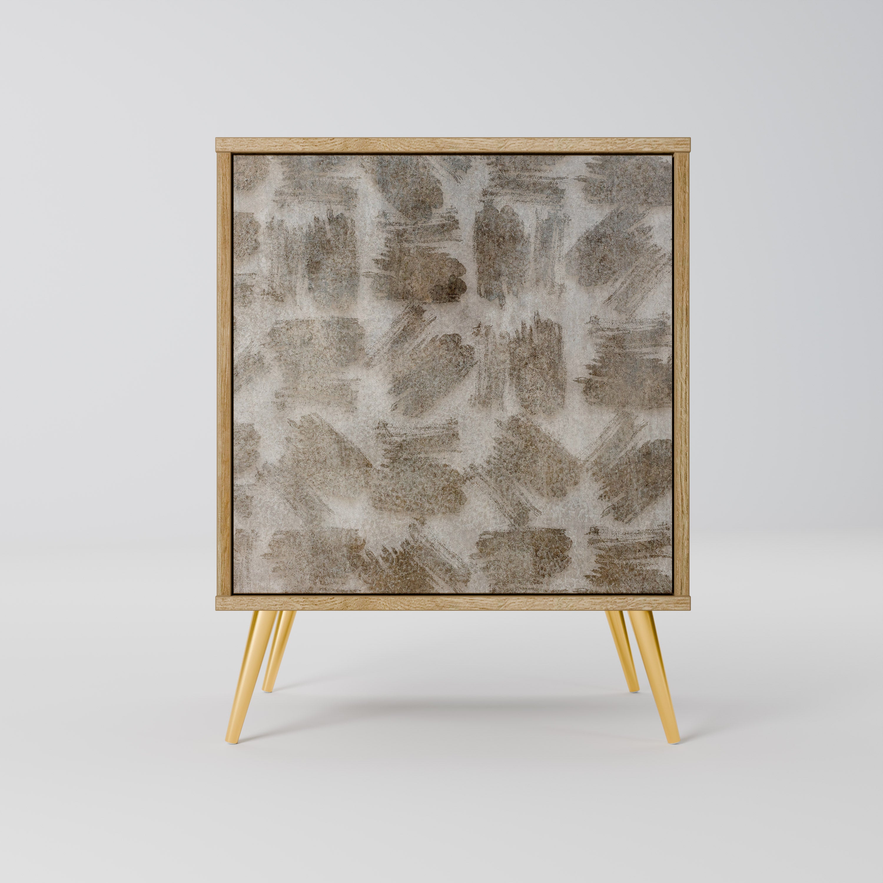 Aparador de una puerta con efecto roble, ligeramente difuminado