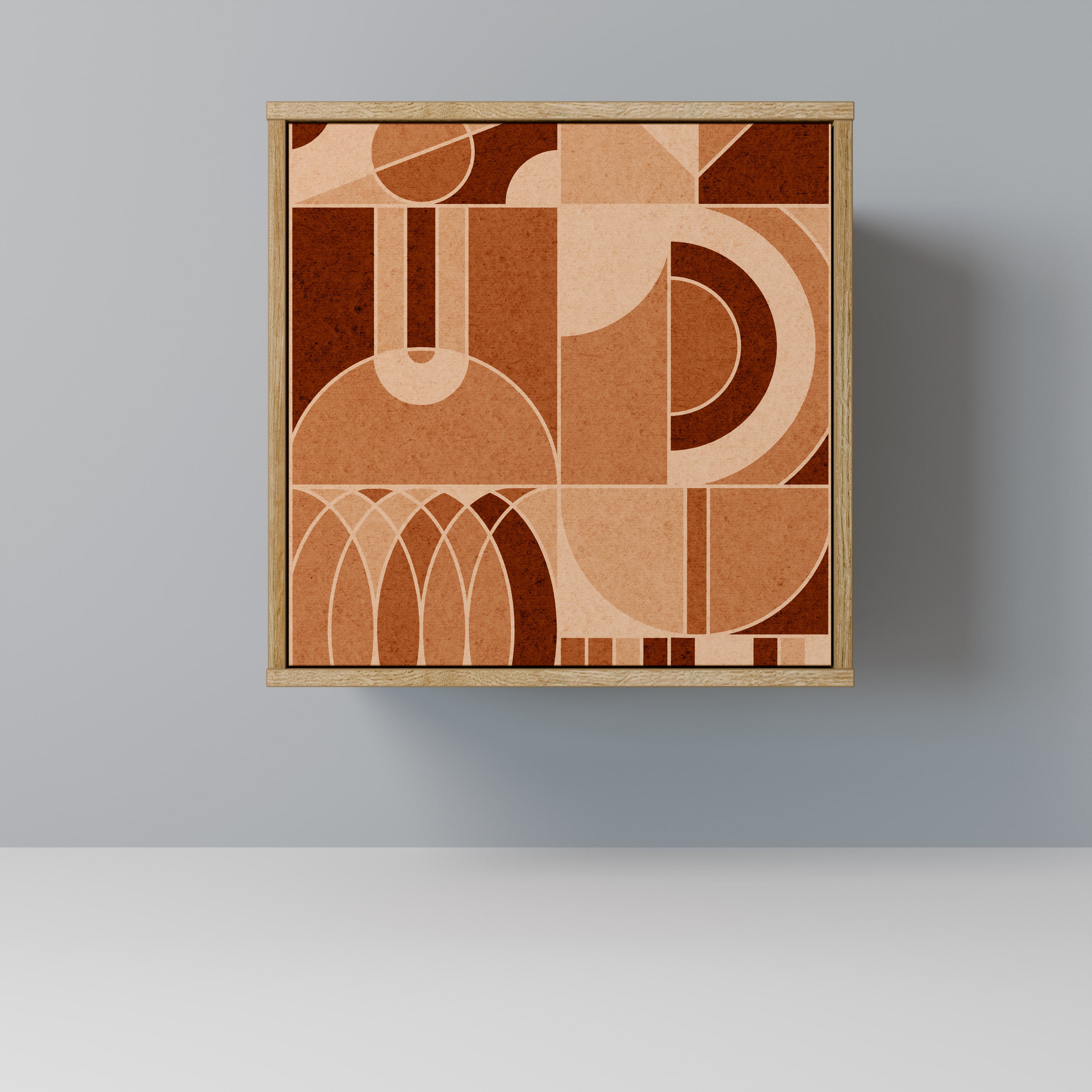 Aparador PRISM MOSAIC de 1 puerta con acabado efecto roble