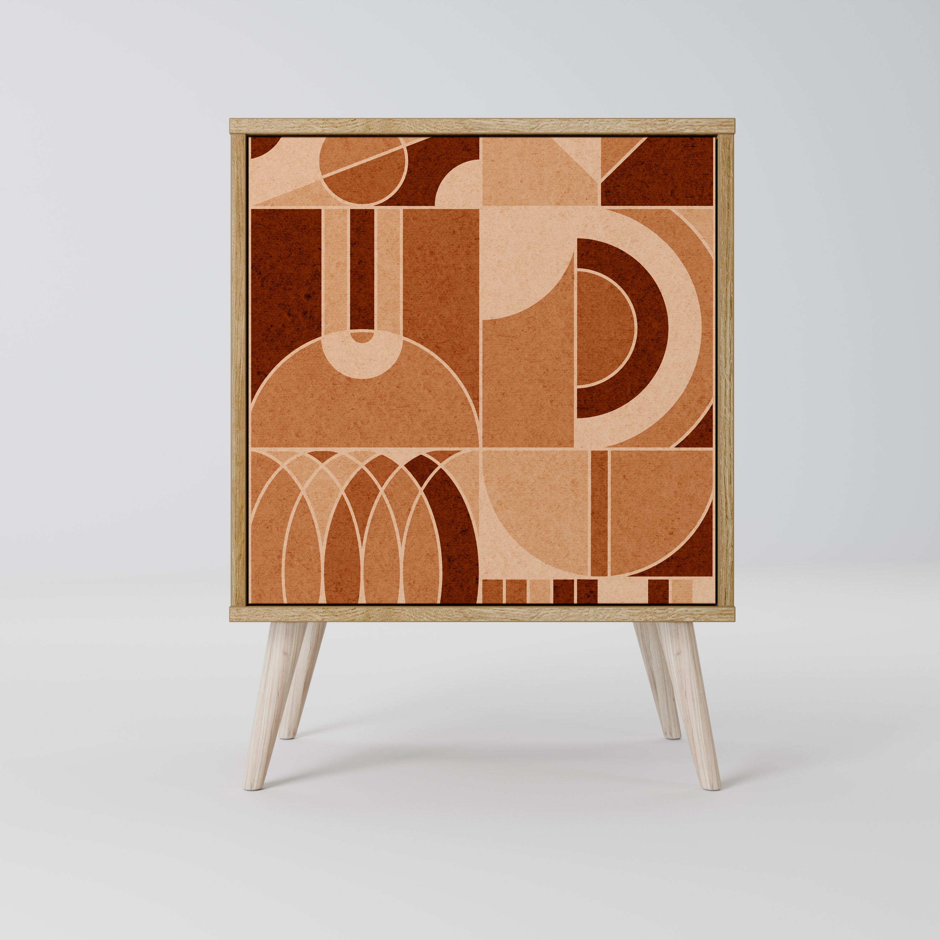 Aparador PRISM MOSAIC de 1 puerta con acabado efecto roble