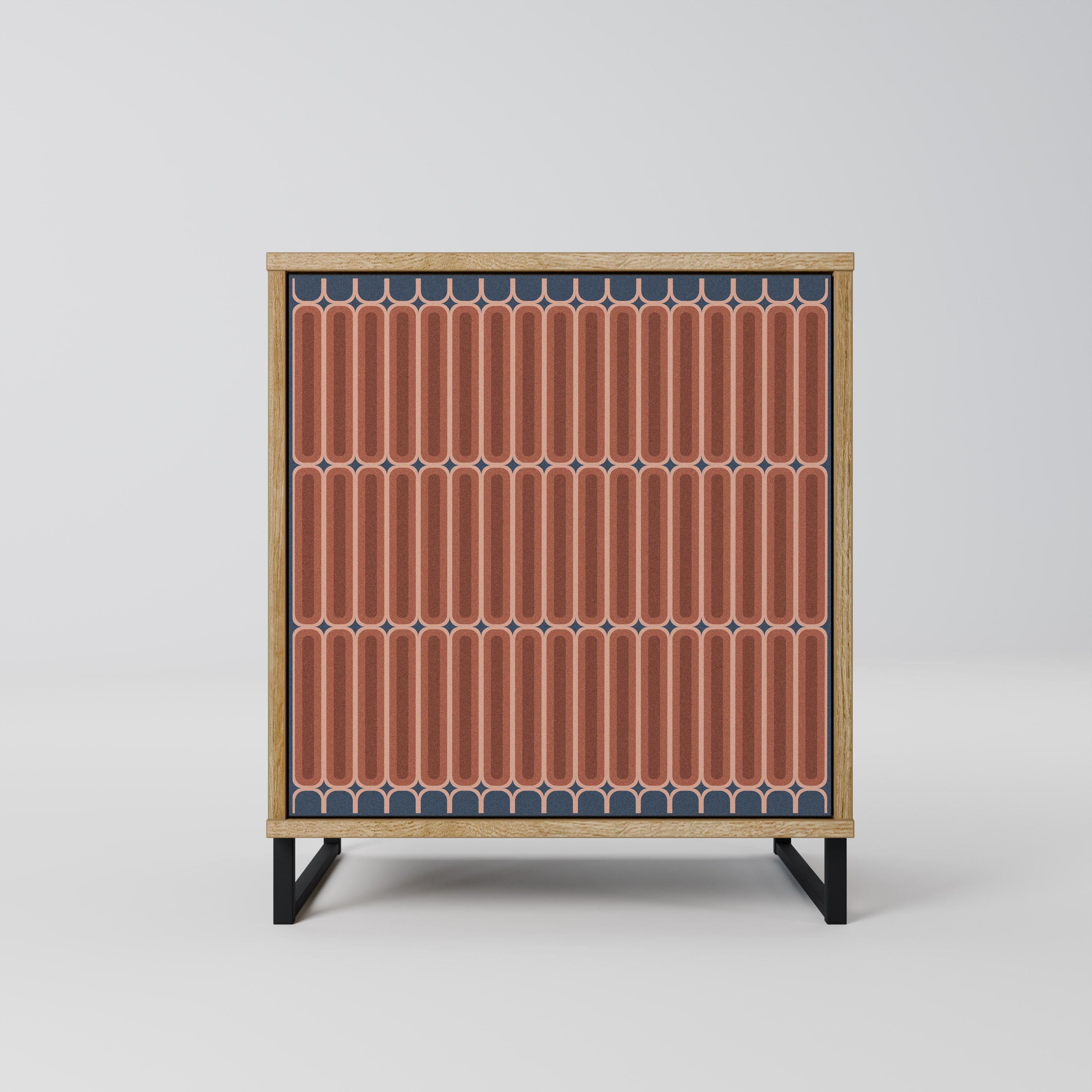 Aparador HYPNOTIC GATE de 1 puerta con acabado efecto roble