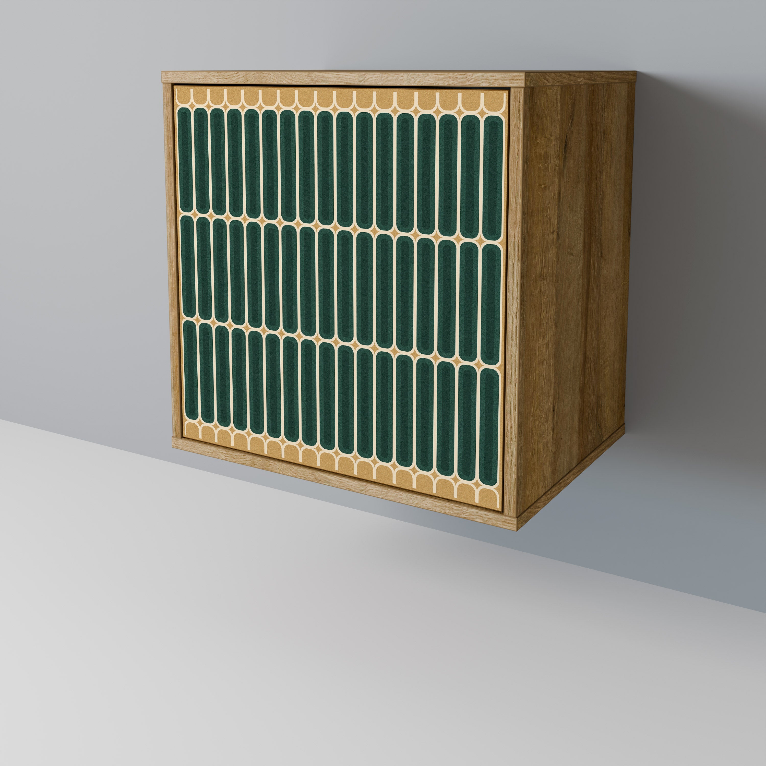 Aparador ILUSION GATE de 1 puerta con acabado efecto roble