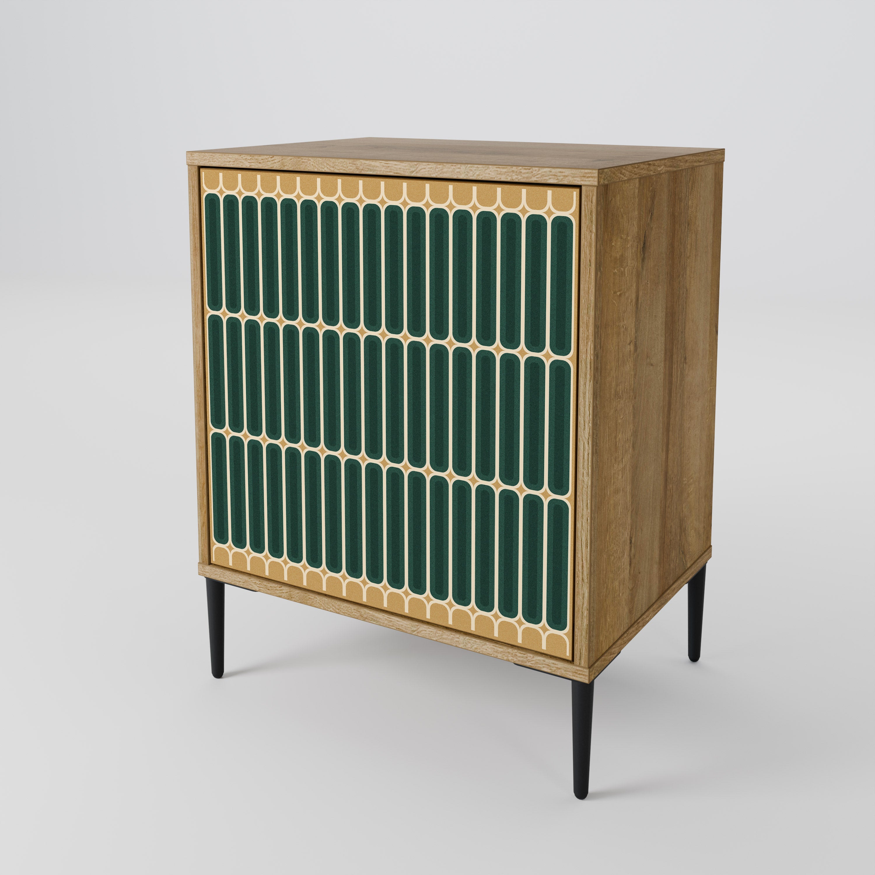 Aparador ILUSION GATE de 1 puerta con acabado efecto roble