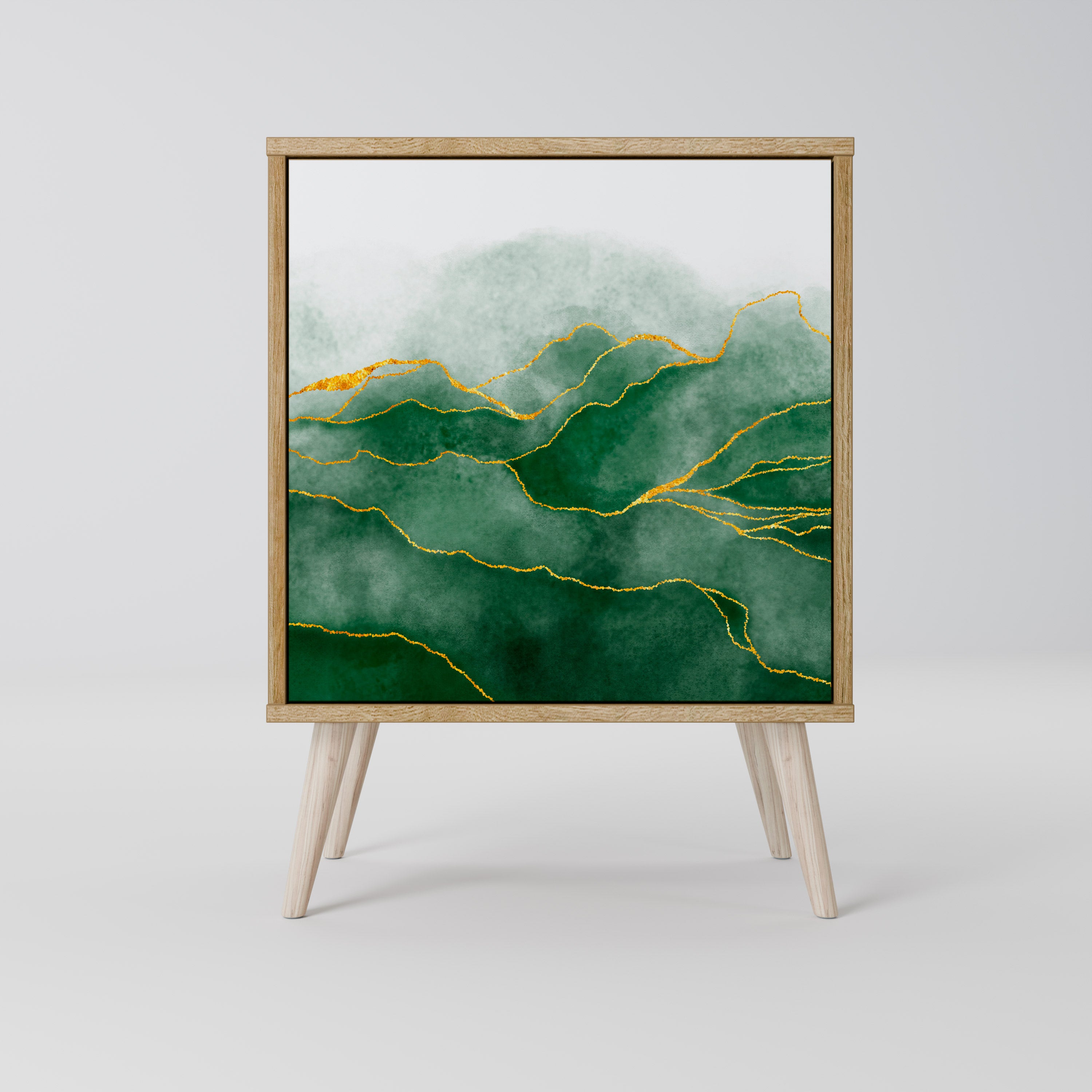 Aparador EXPENSIVE NATURE de 1 puerta con acabado efecto roble