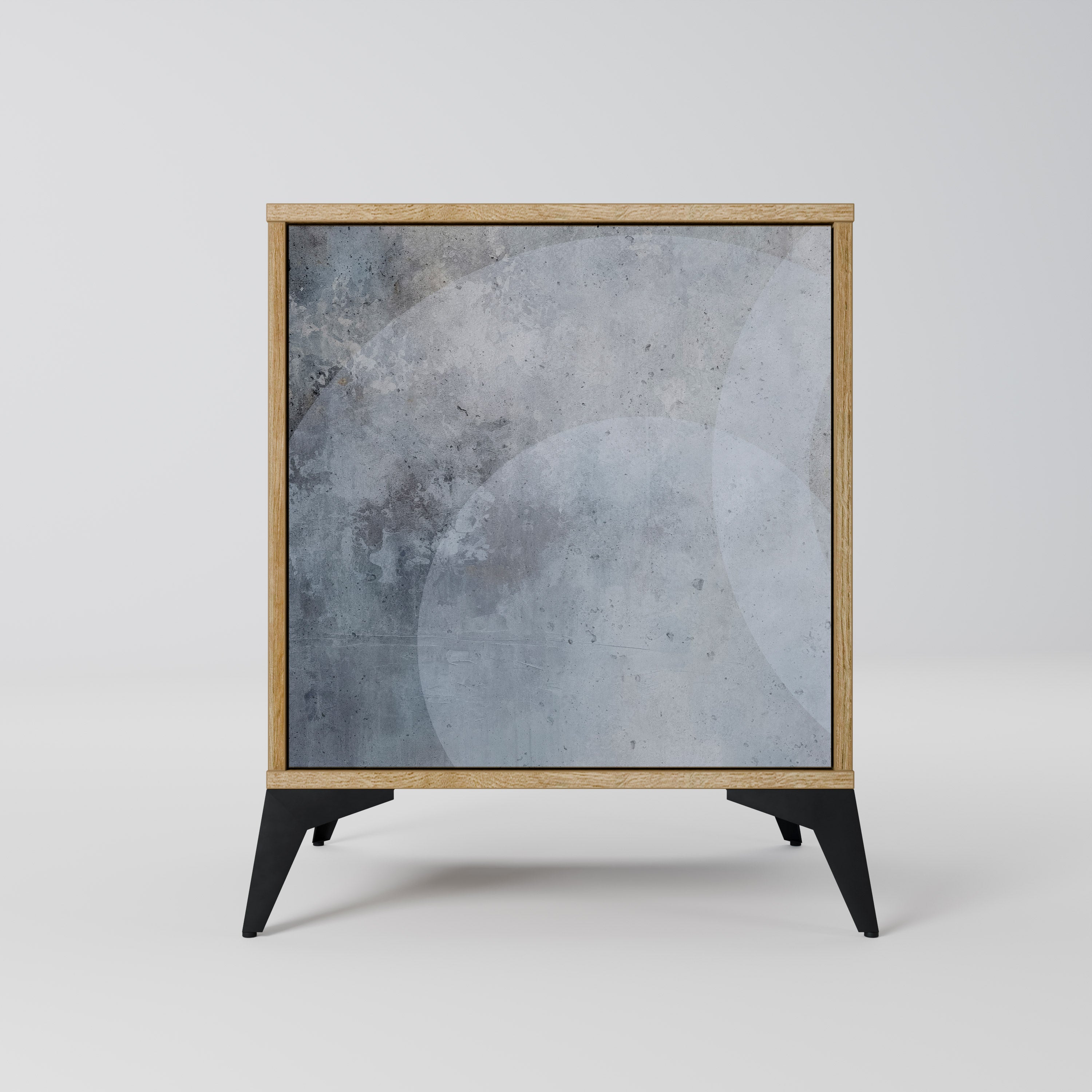 Aparador MUTED ARC de 1 puerta con acabado roble