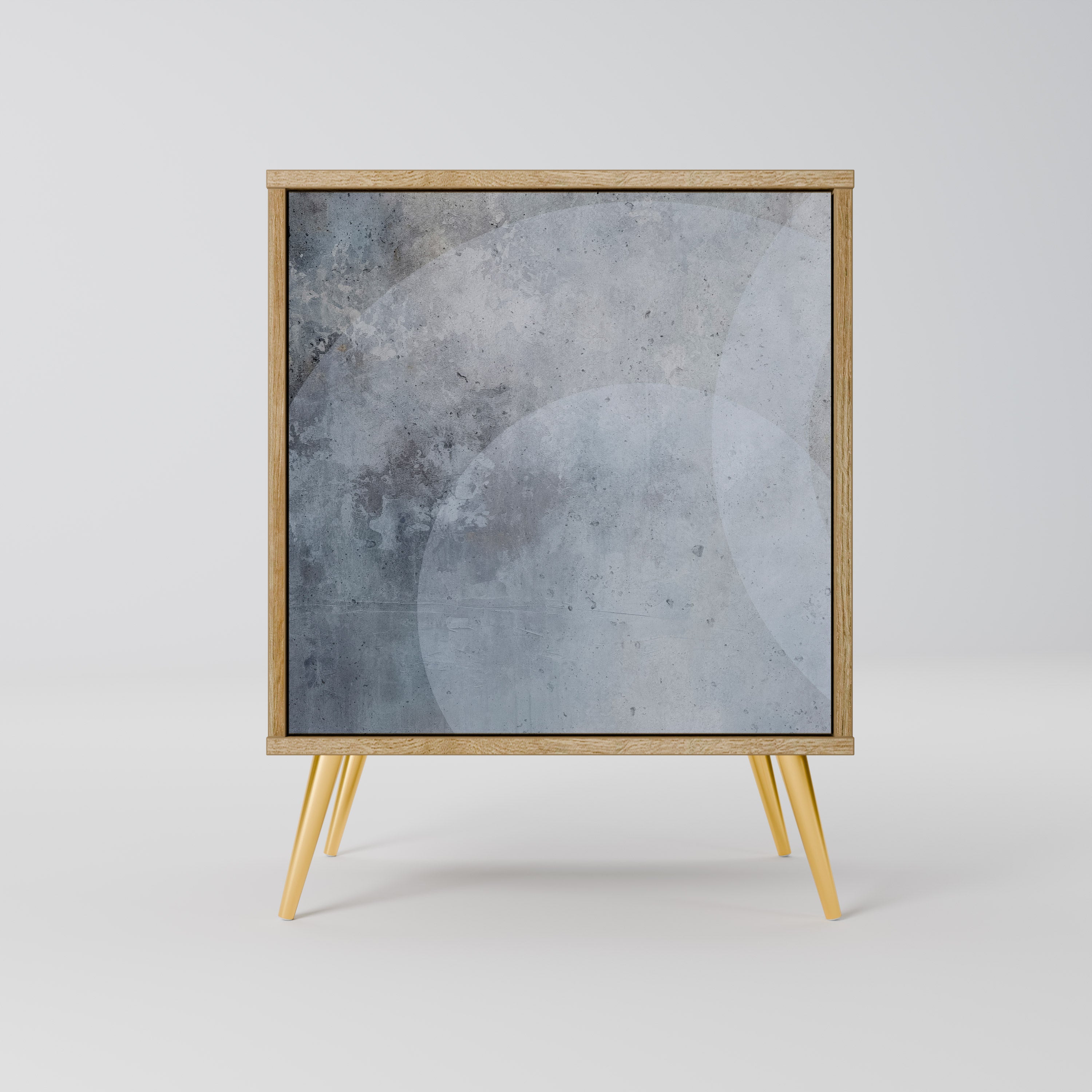 Aparador MUTED ARC de 1 puerta con acabado roble