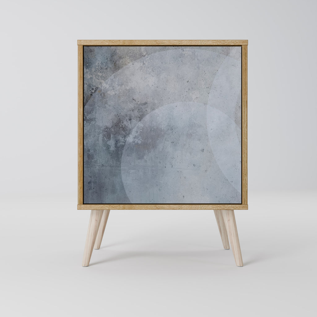 Aparador MUTED ARC de 1 puerta con acabado roble