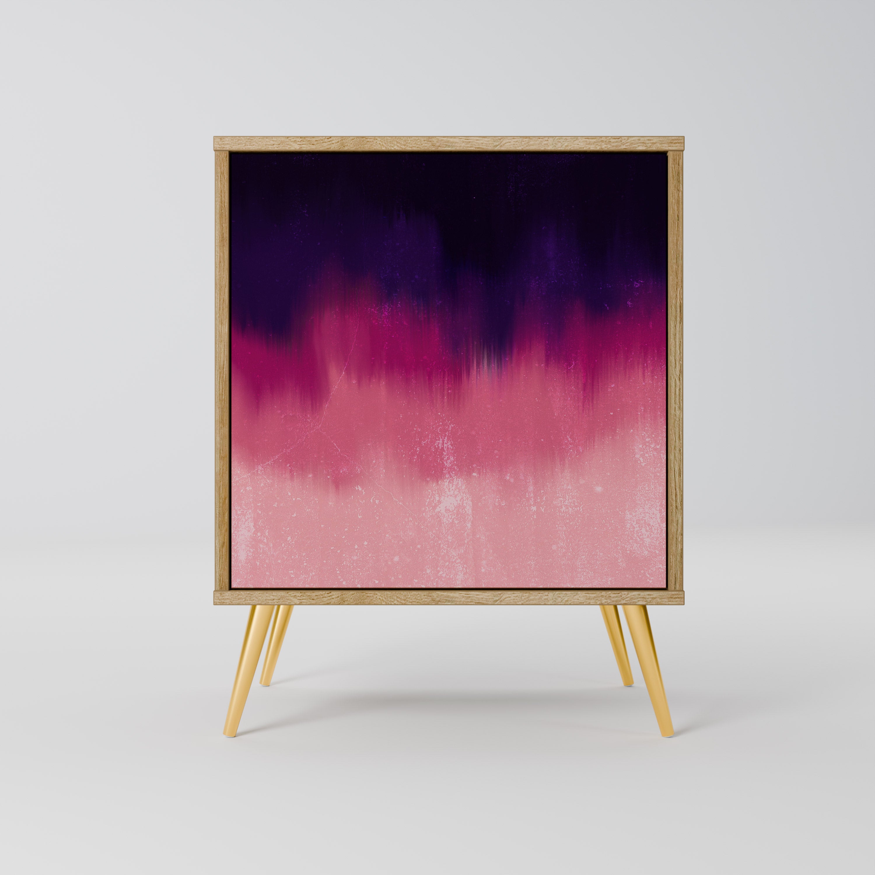 Aparador AURORA BOREALIS de 1 puerta con acabado efecto roble