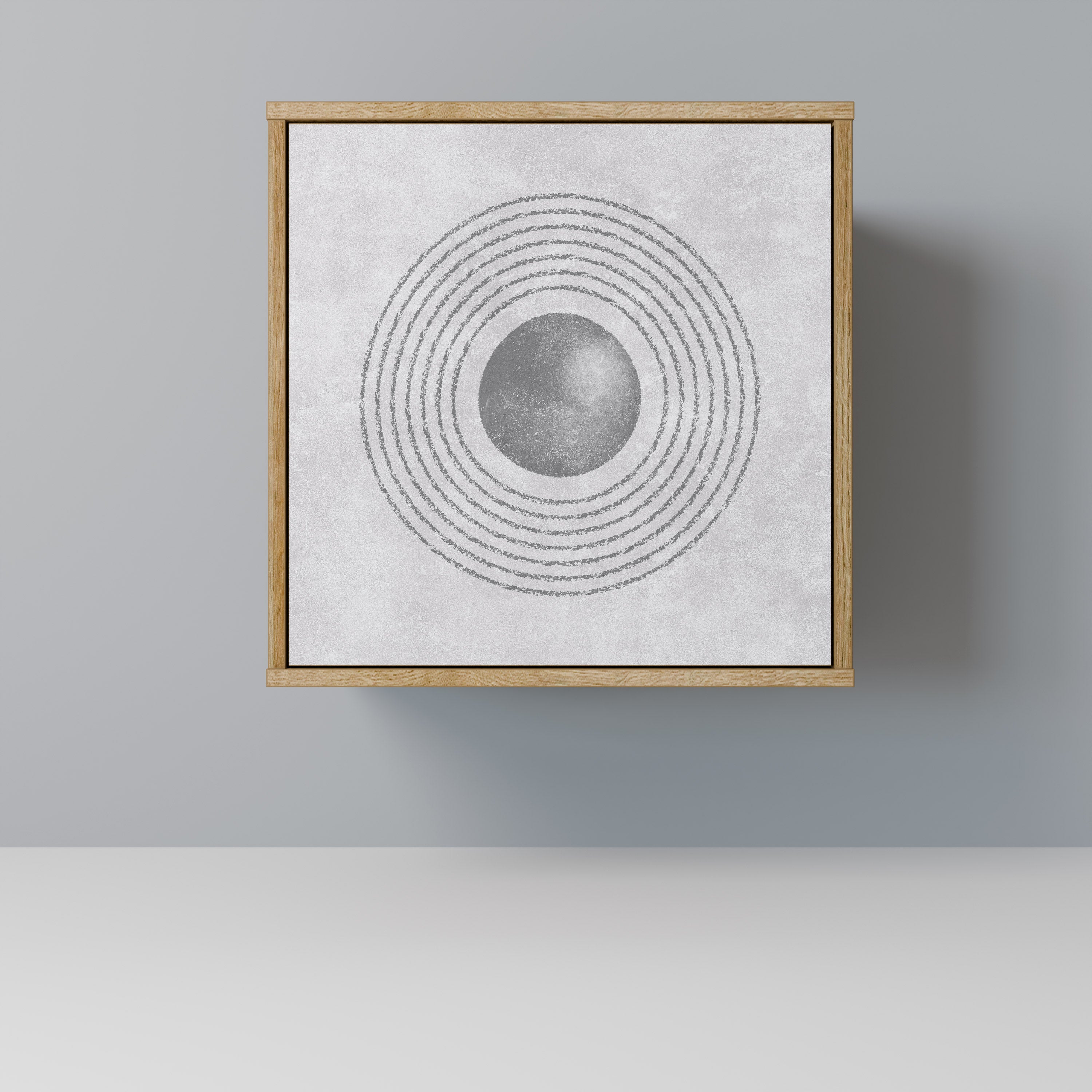 Aparador SOLID CIRCLES de 1 puerta con acabado roble